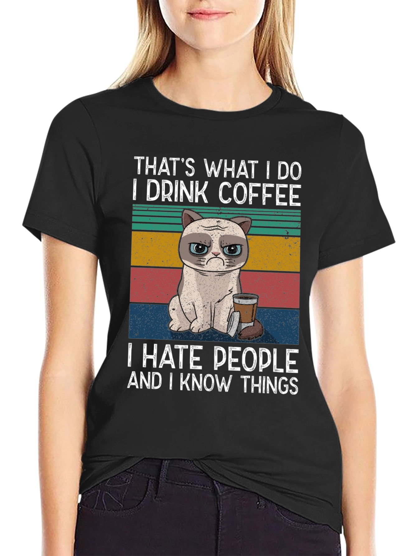 Grumpy Cat Coffee Drinker T-Shirt