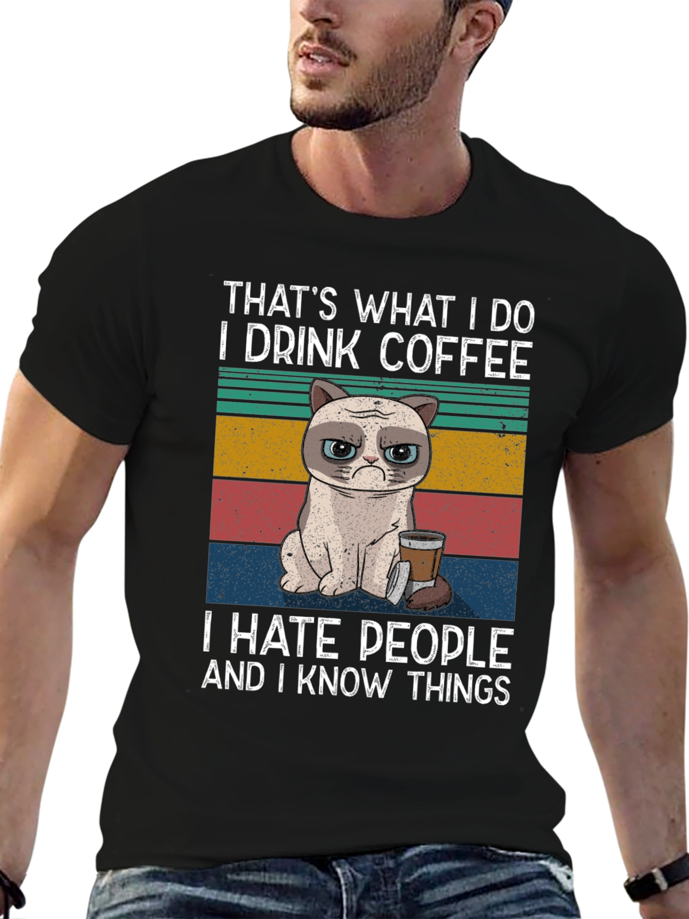 Grumpy Cat Coffee Drinker T-Shirt