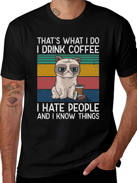 Grumpy Cat Coffee Drinker T-Shirt