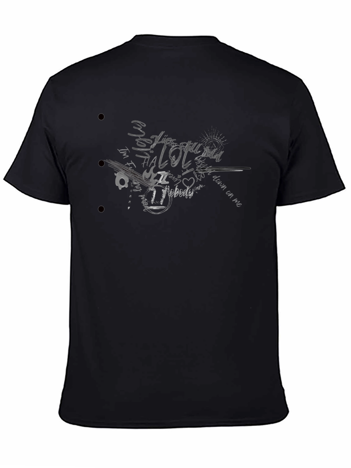 Edgy Graphic Print Black T-Shirt
