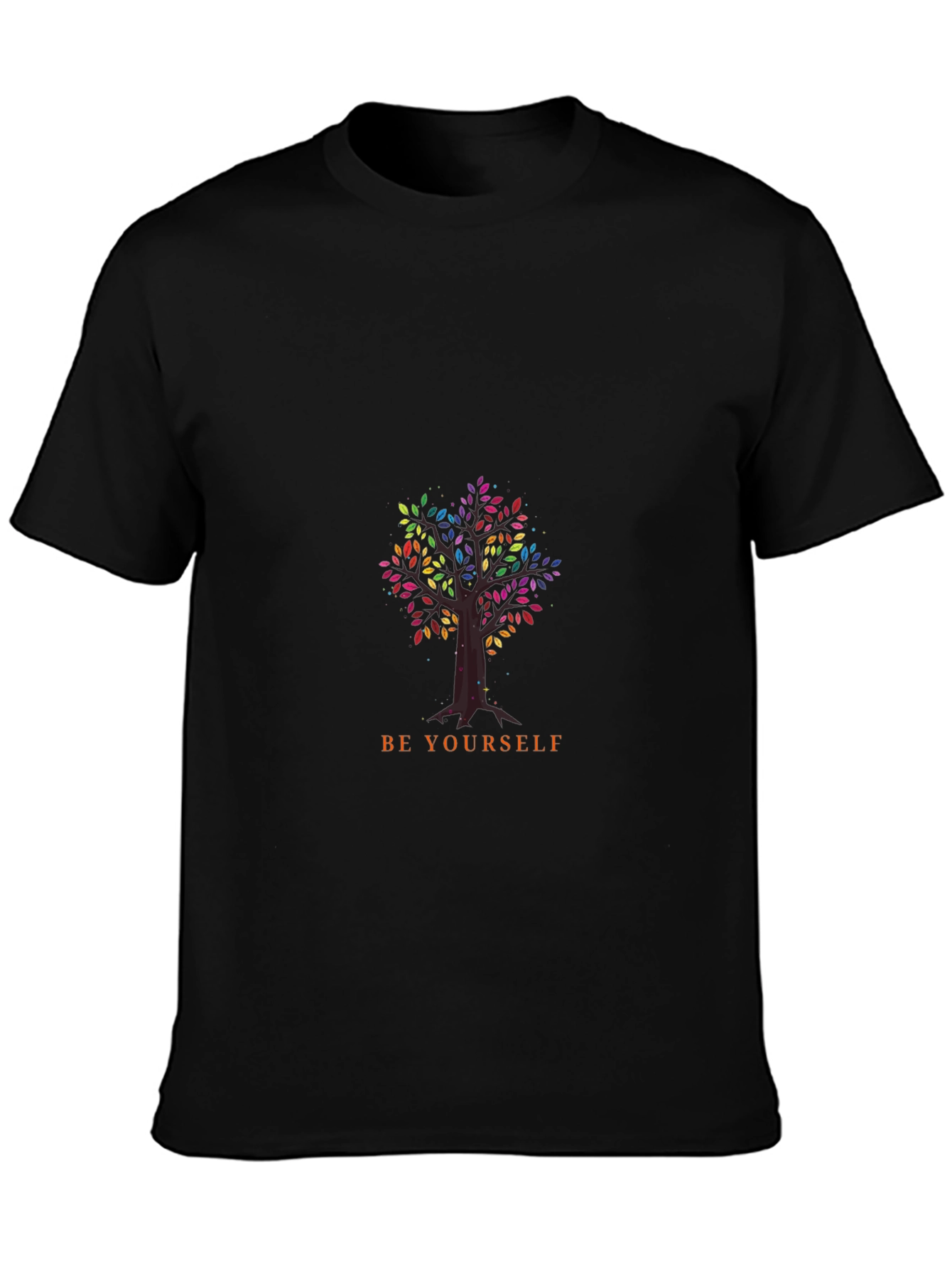 Be Yourself Tree Graphic Black T-Shirt