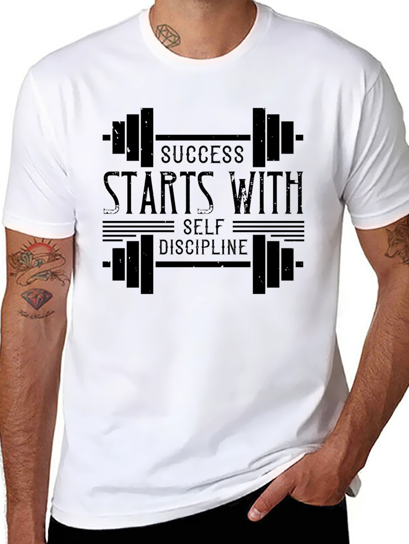 Success Starts With Self Discipline Black T-Shirt