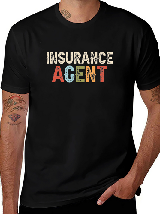 Insurance Agent Graphic Tee - Black Cotton Blend T-Shirt