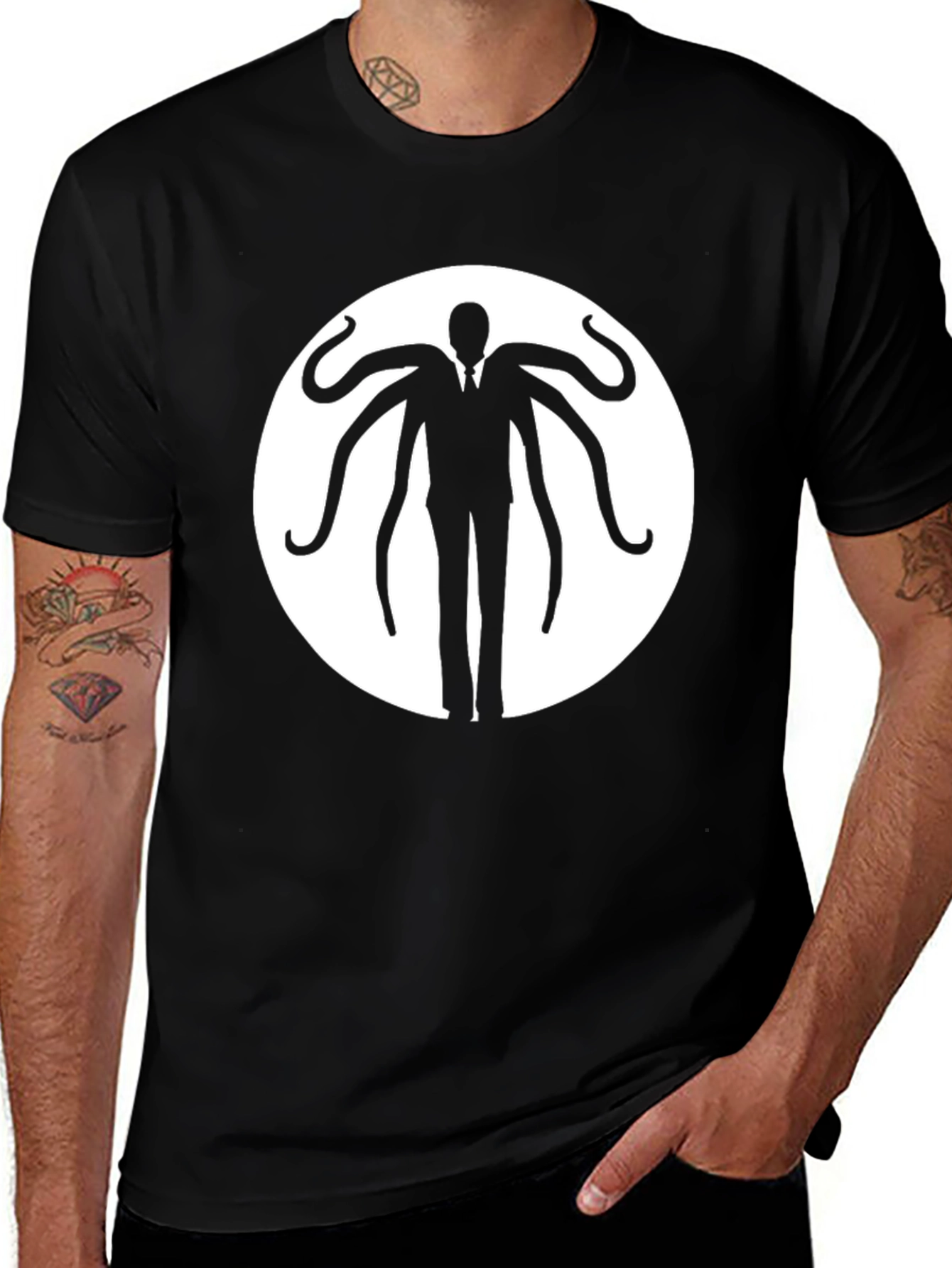 Slender Man Graphic Tee - Black