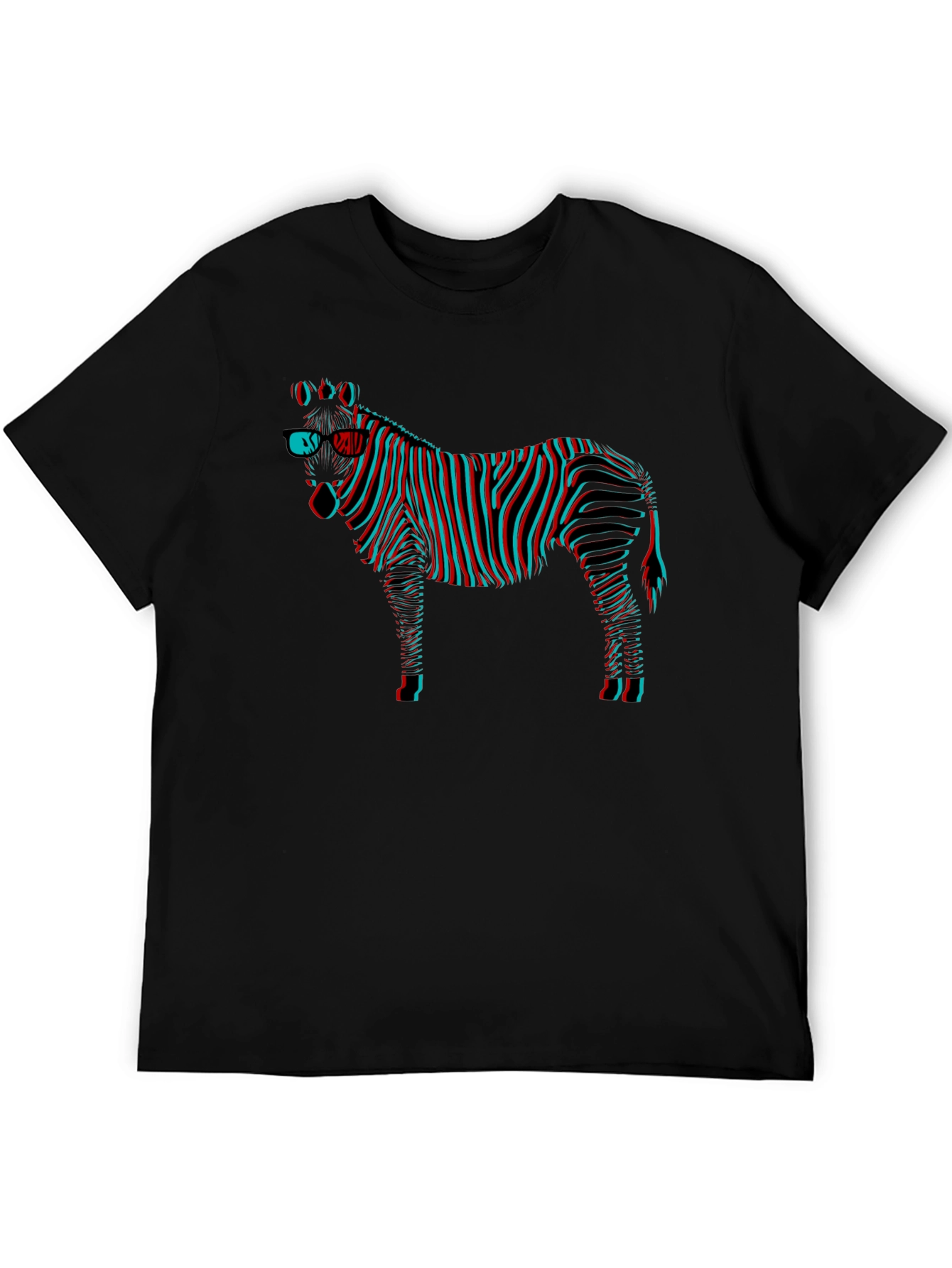 3D Zebra Graphic Tee - Black
