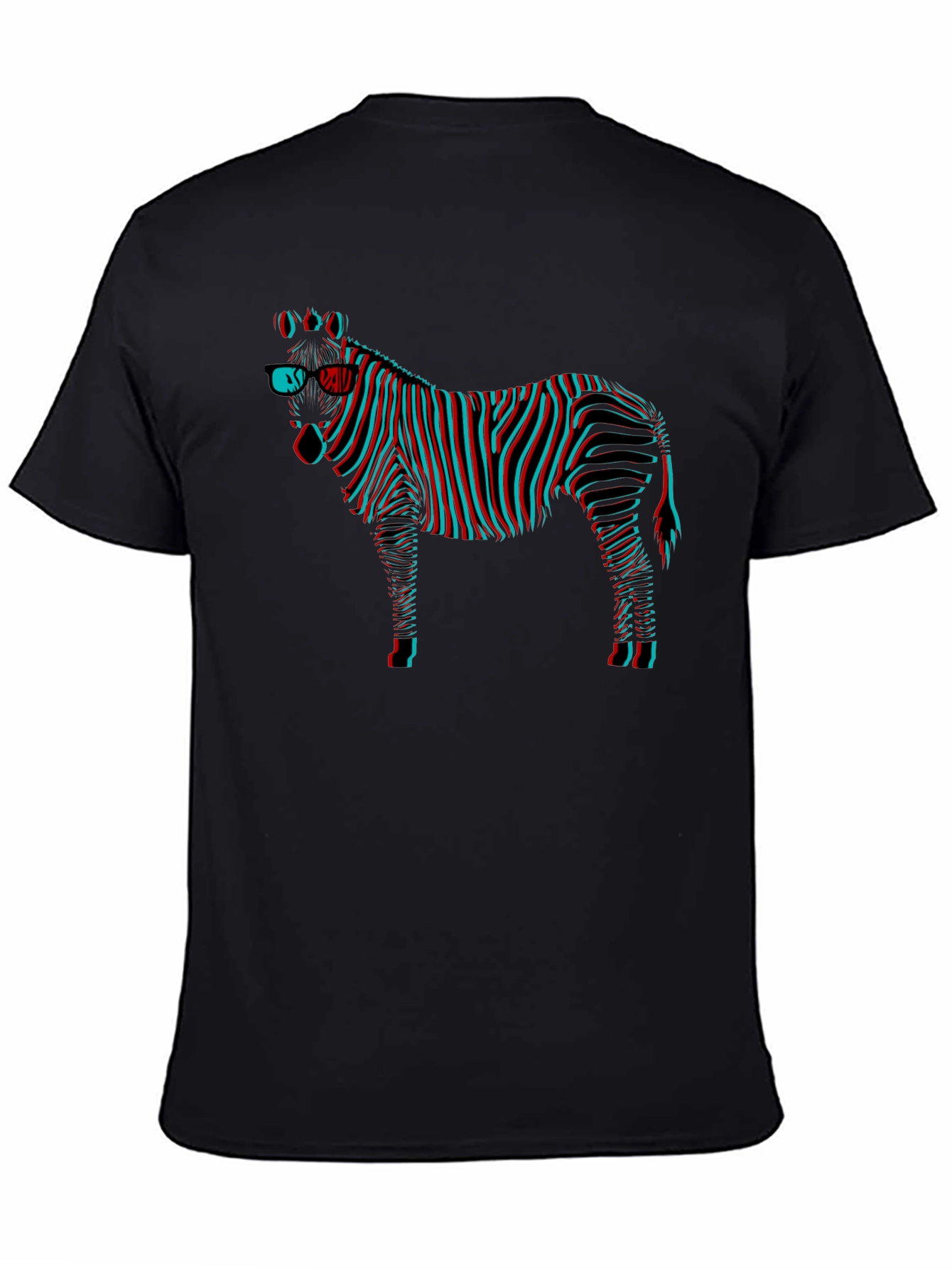 3D Zebra Graphic Tee - Black