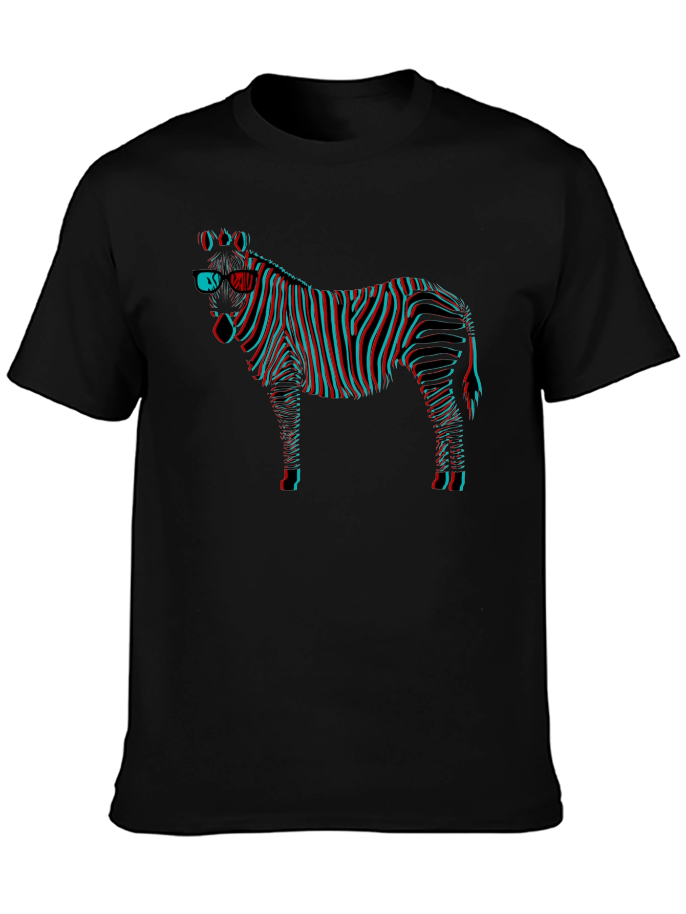 3D Zebra Graphic Tee - Black