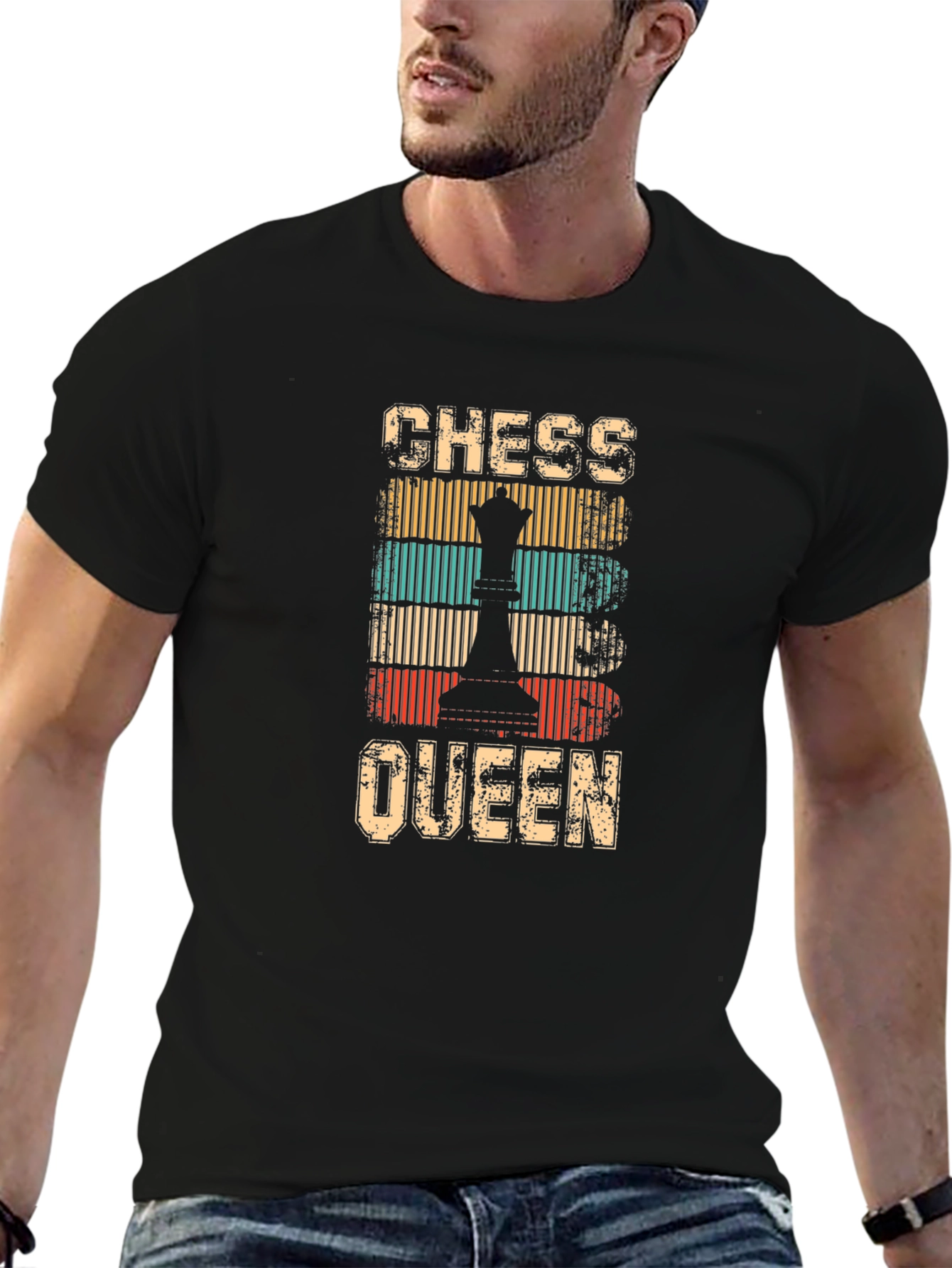 Chess Queen Retro Style Graphic T-Shirt