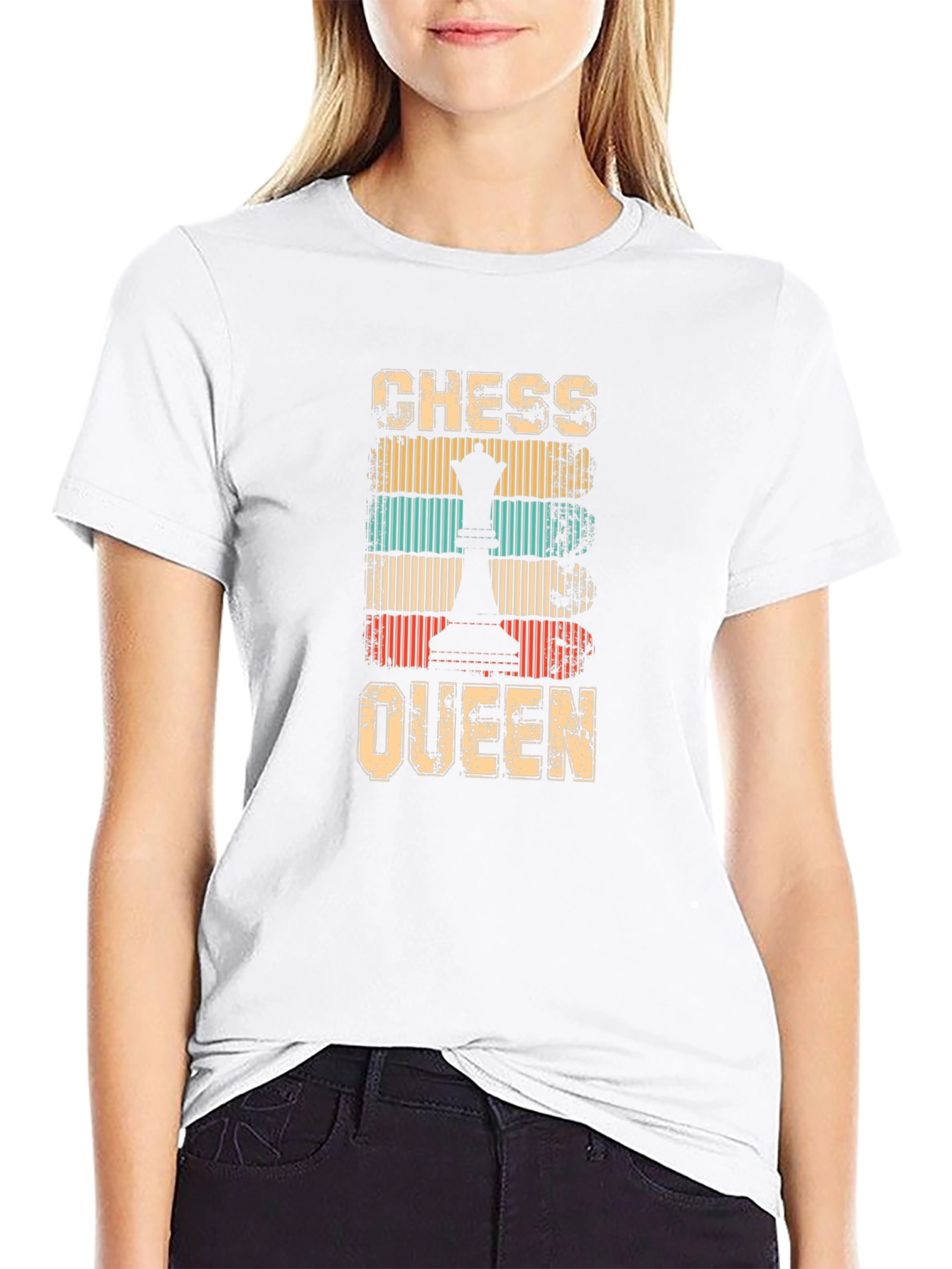 Chess Queen Retro Style Graphic T-Shirt