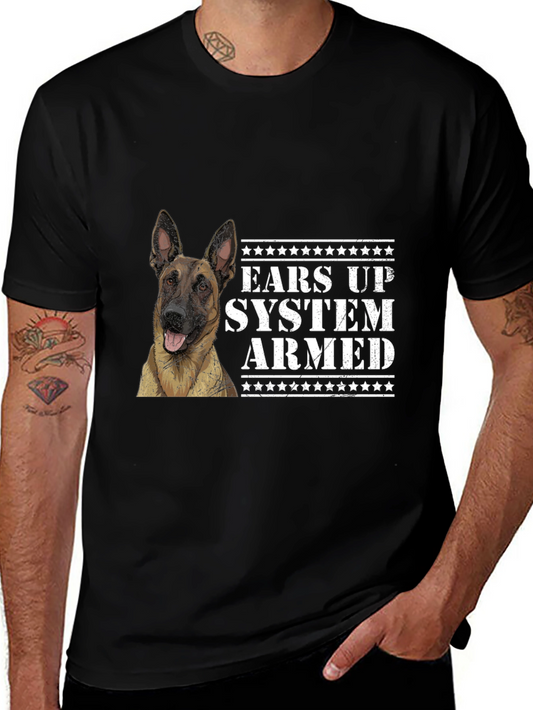 Ears Up System Armed Dog Graphic Tee