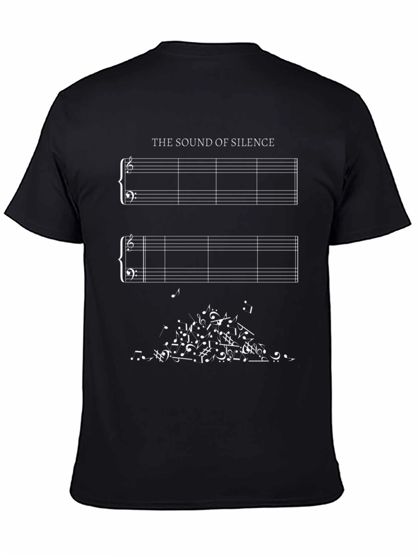 Sound of Silence Music Notes Graphic T-Shirt