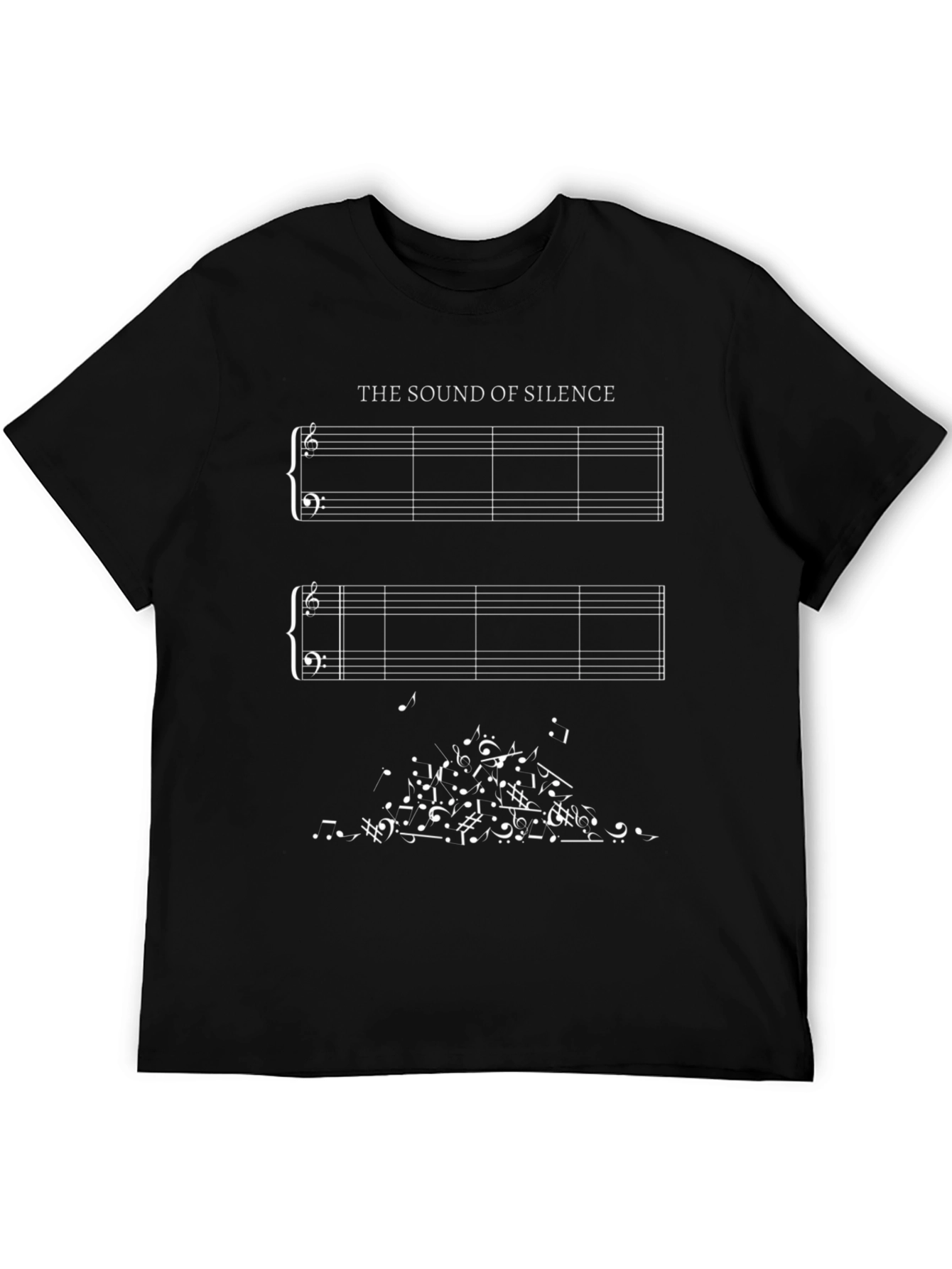 Sound of Silence Music Notes Graphic T-Shirt