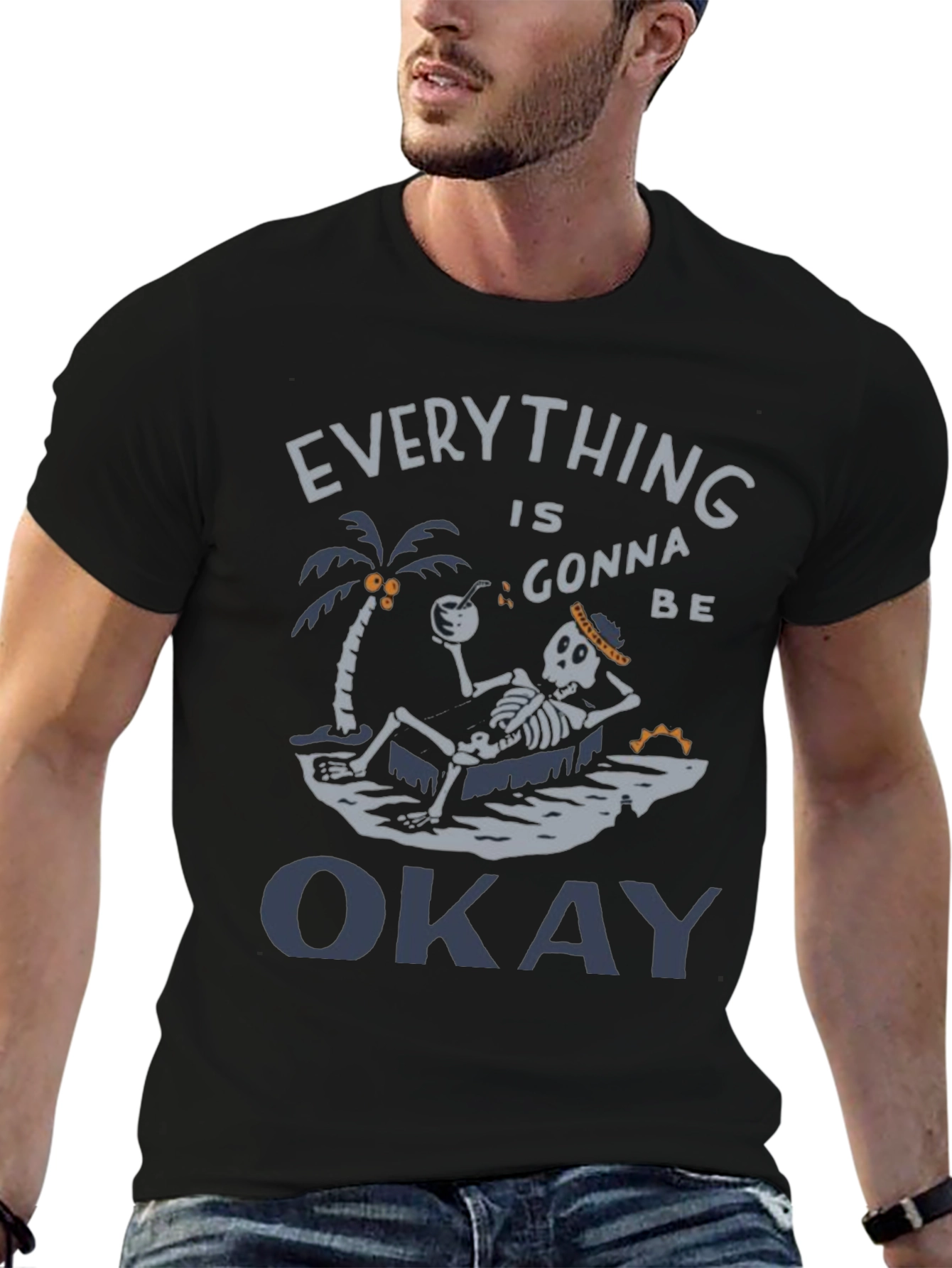 Everythings Okay Skeleton Graphic Tee