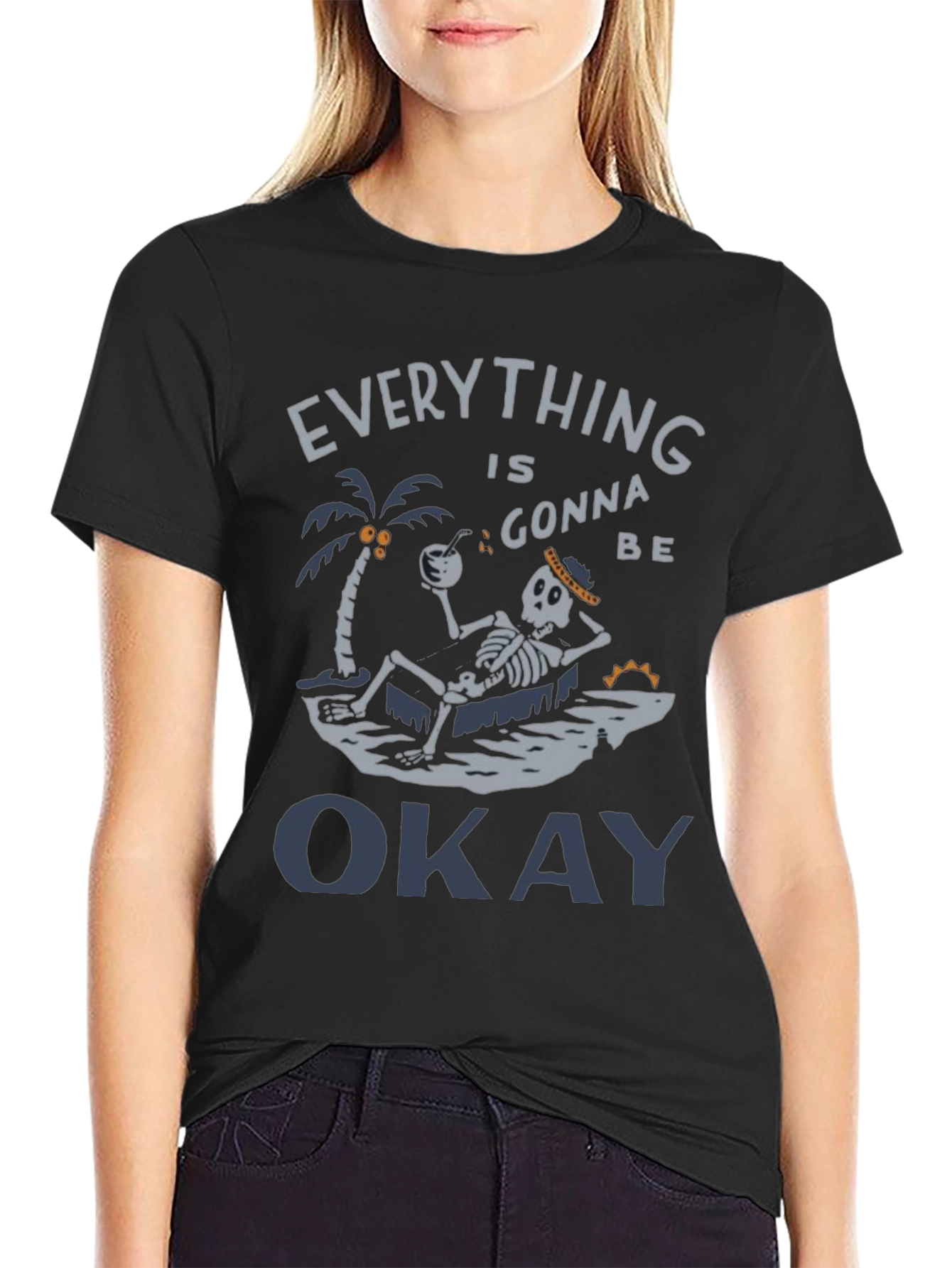 Everythings Okay Skeleton Graphic Tee