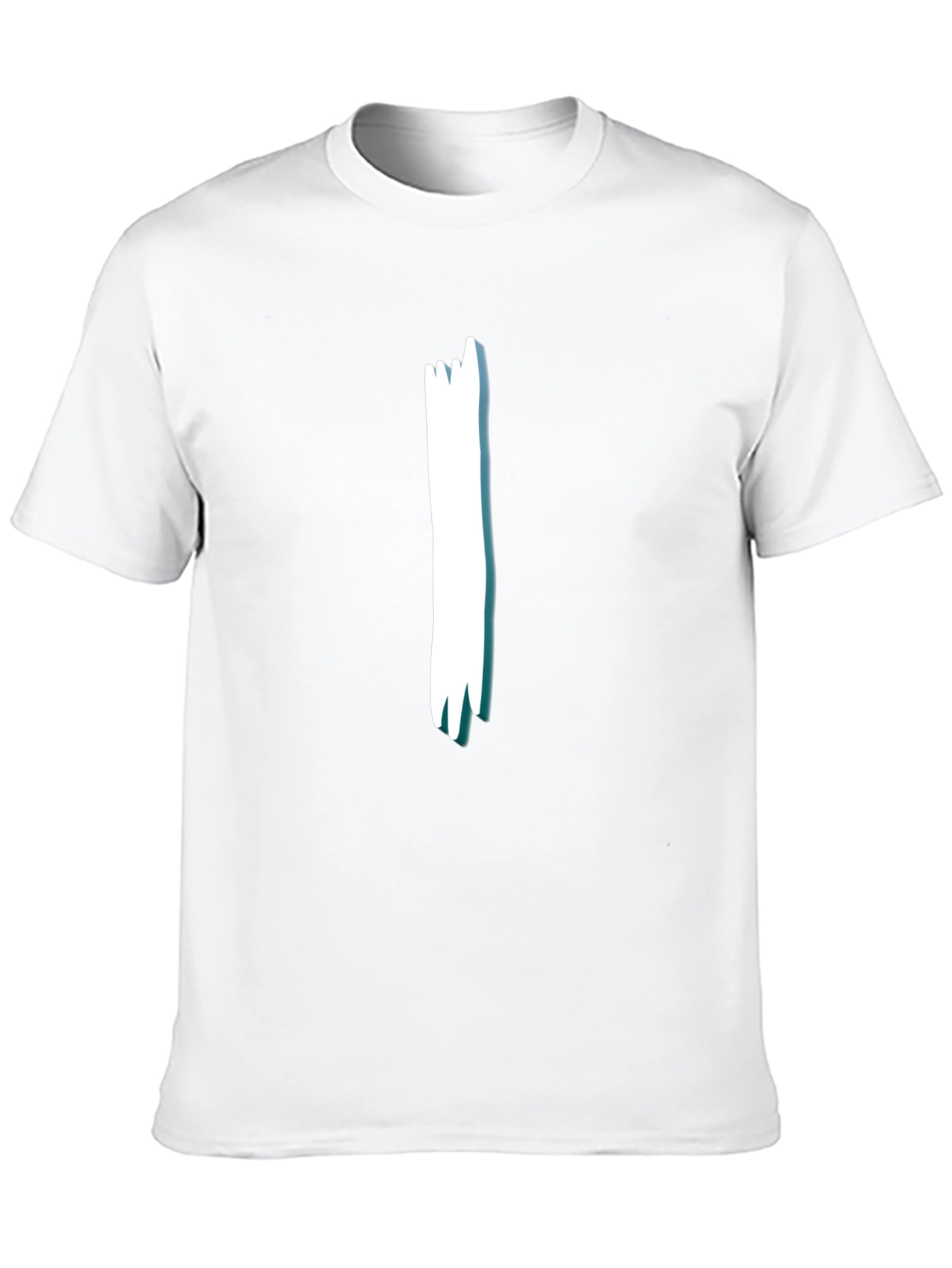 Black Tee with White Stripe Design