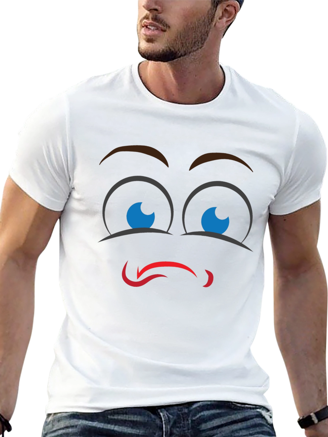 Funny Face Graphic Black T-Shirt