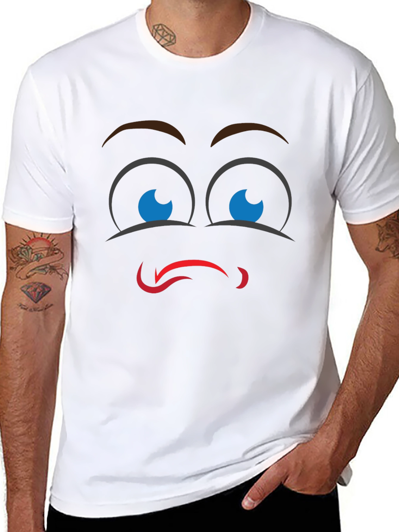 Funny Face Graphic Black T-Shirt