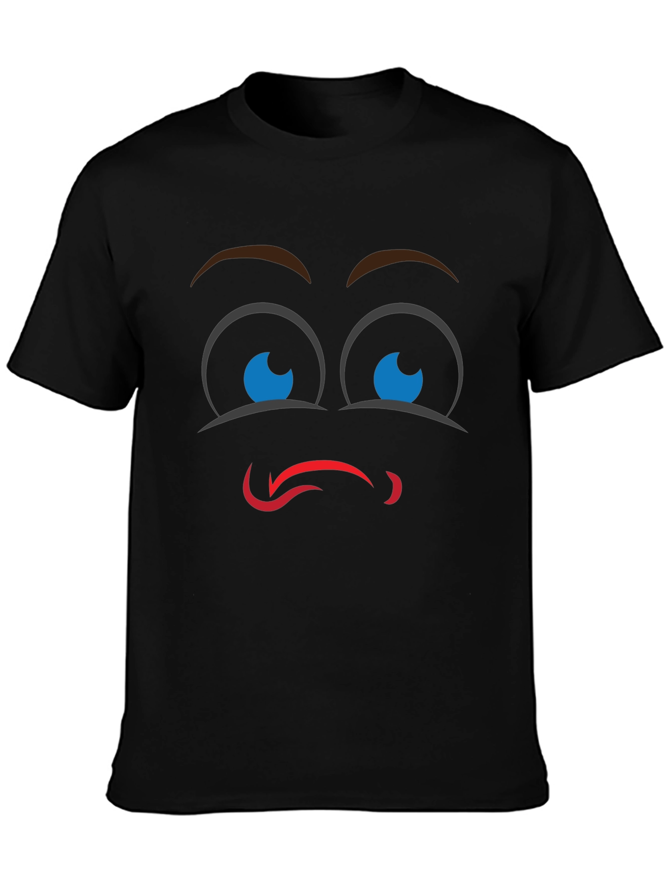 Funny Face Graphic Black T-Shirt