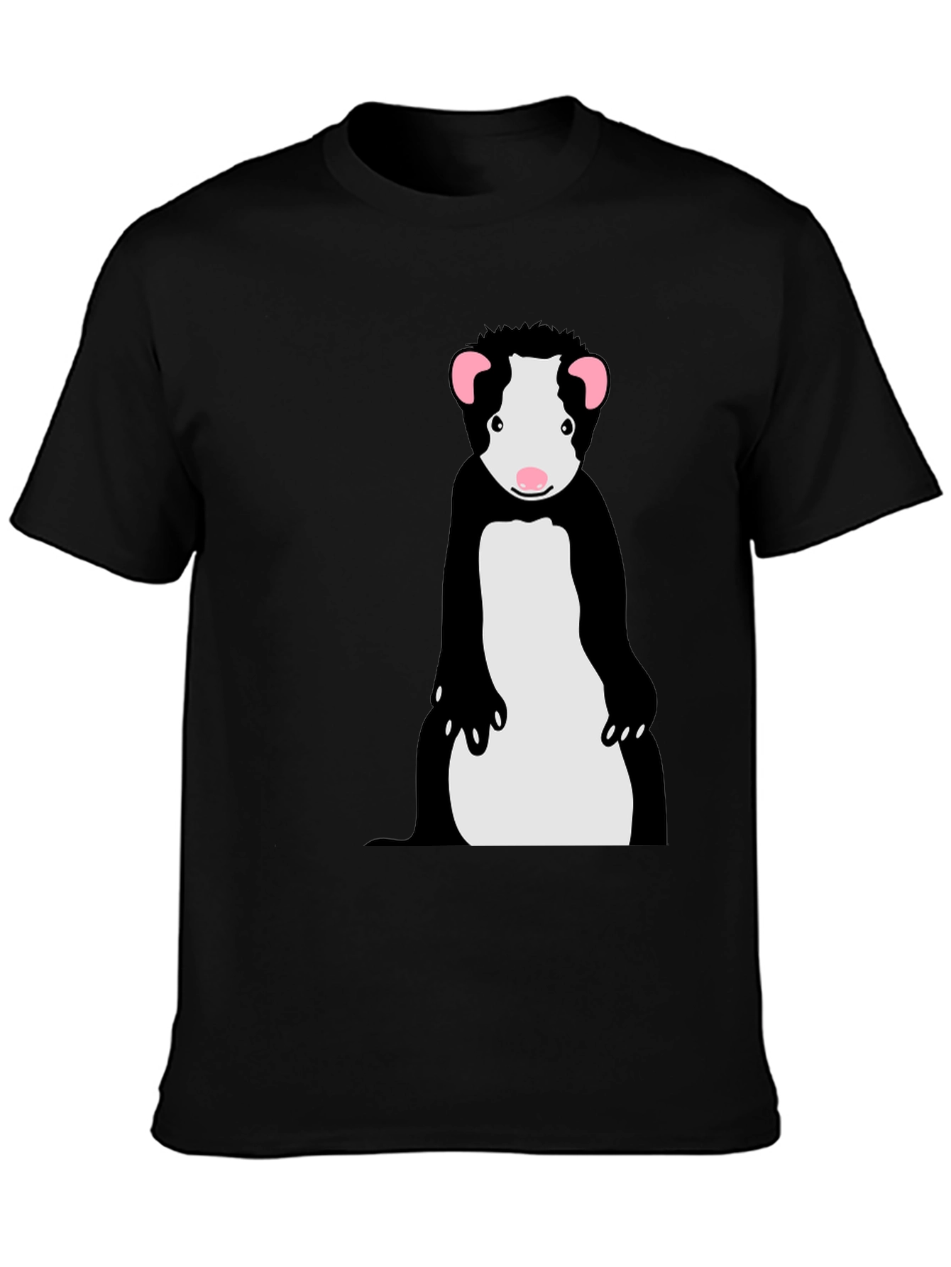 Cool Ferret Graphic Tee - Black Cotton T-Shirt