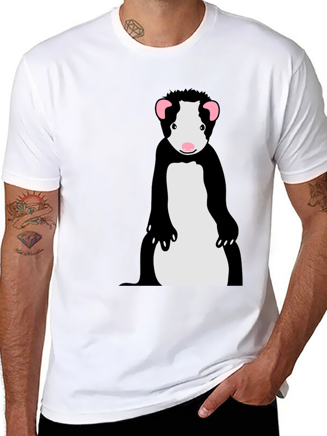 Cool Ferret Graphic Tee - Black Cotton T-Shirt