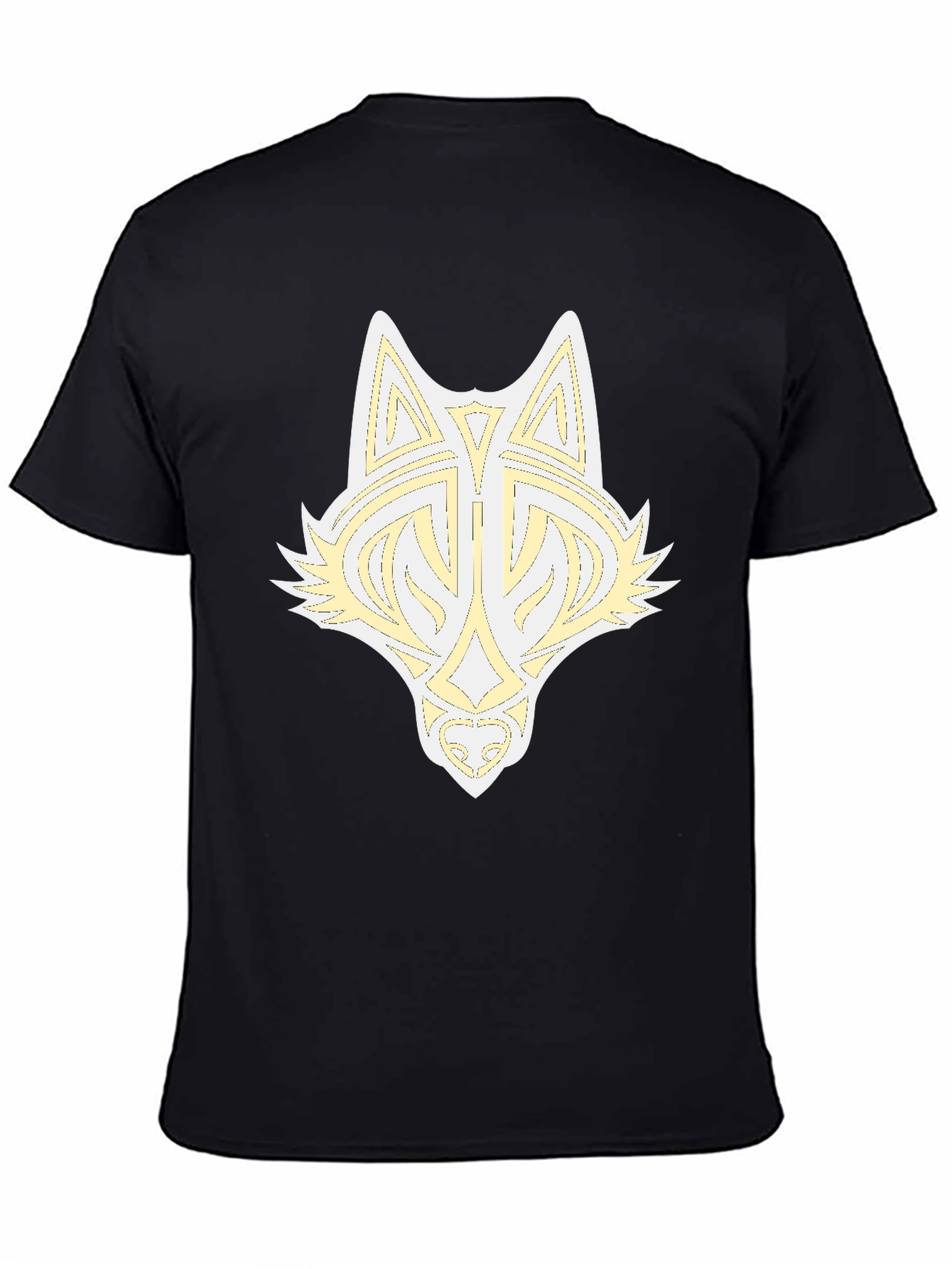 Black Wolf Head Graphic Print Tee