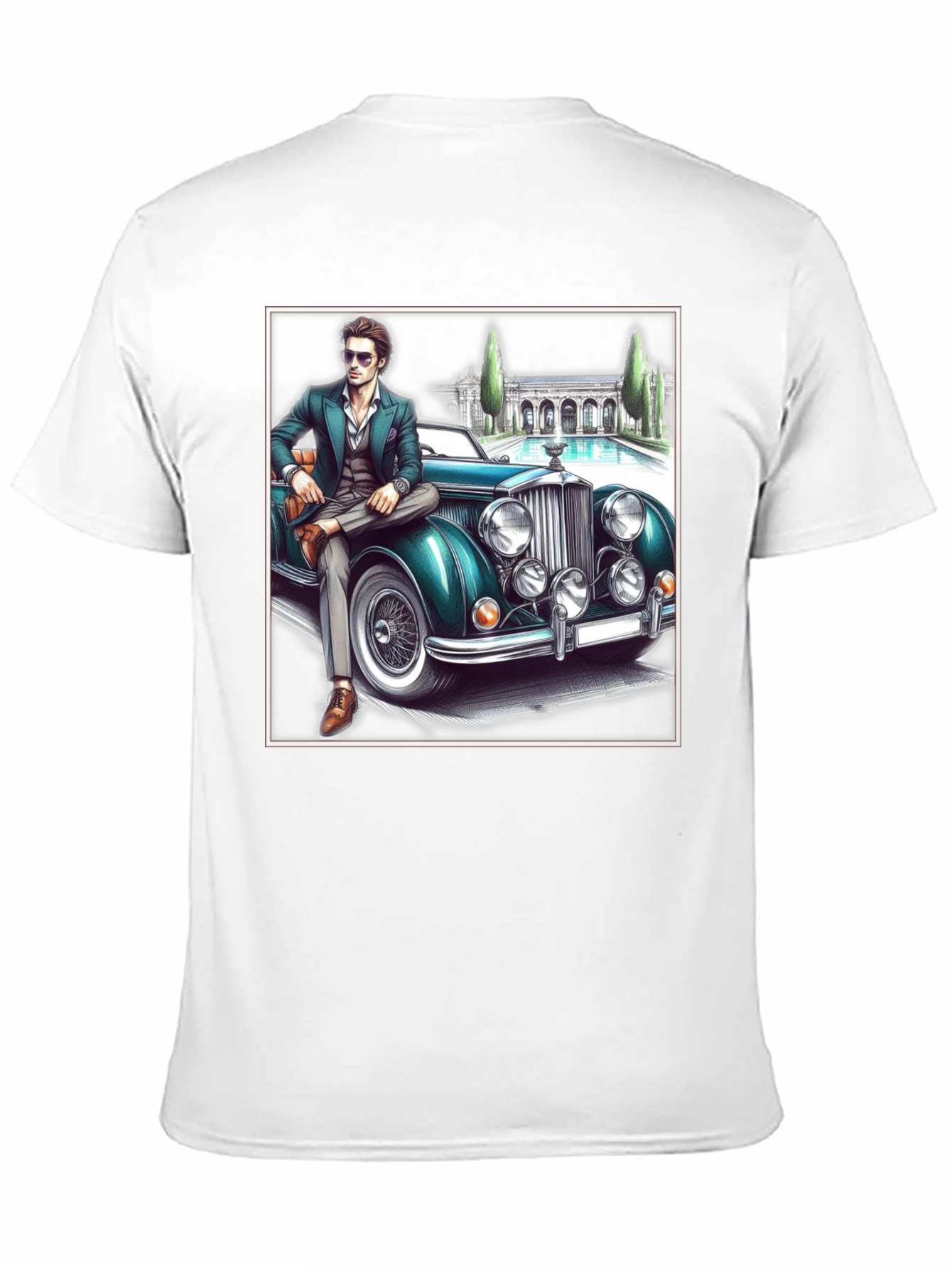 Classic Man & Car Graphic T-Shirt
