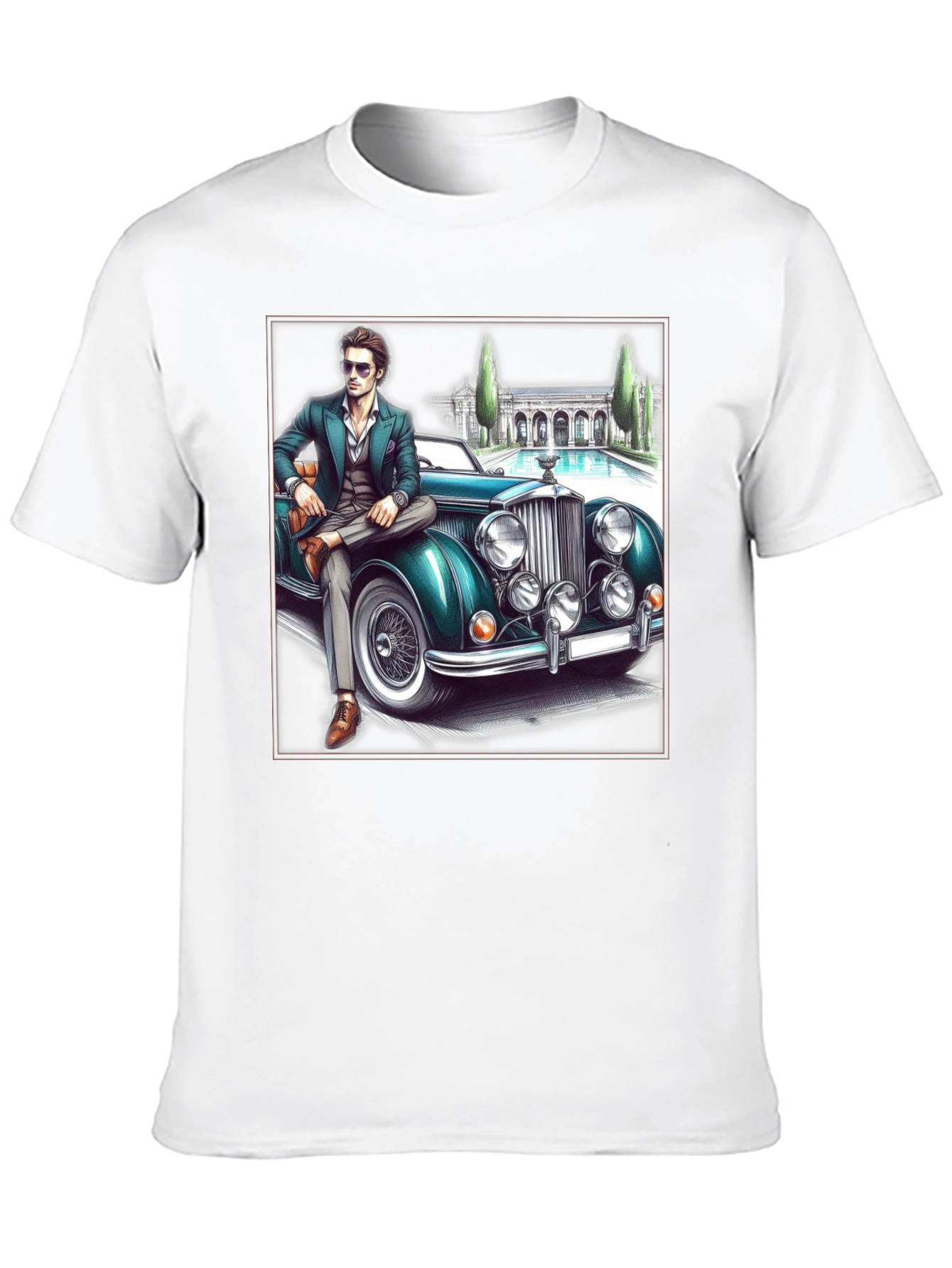 Classic Man & Car Graphic T-Shirt