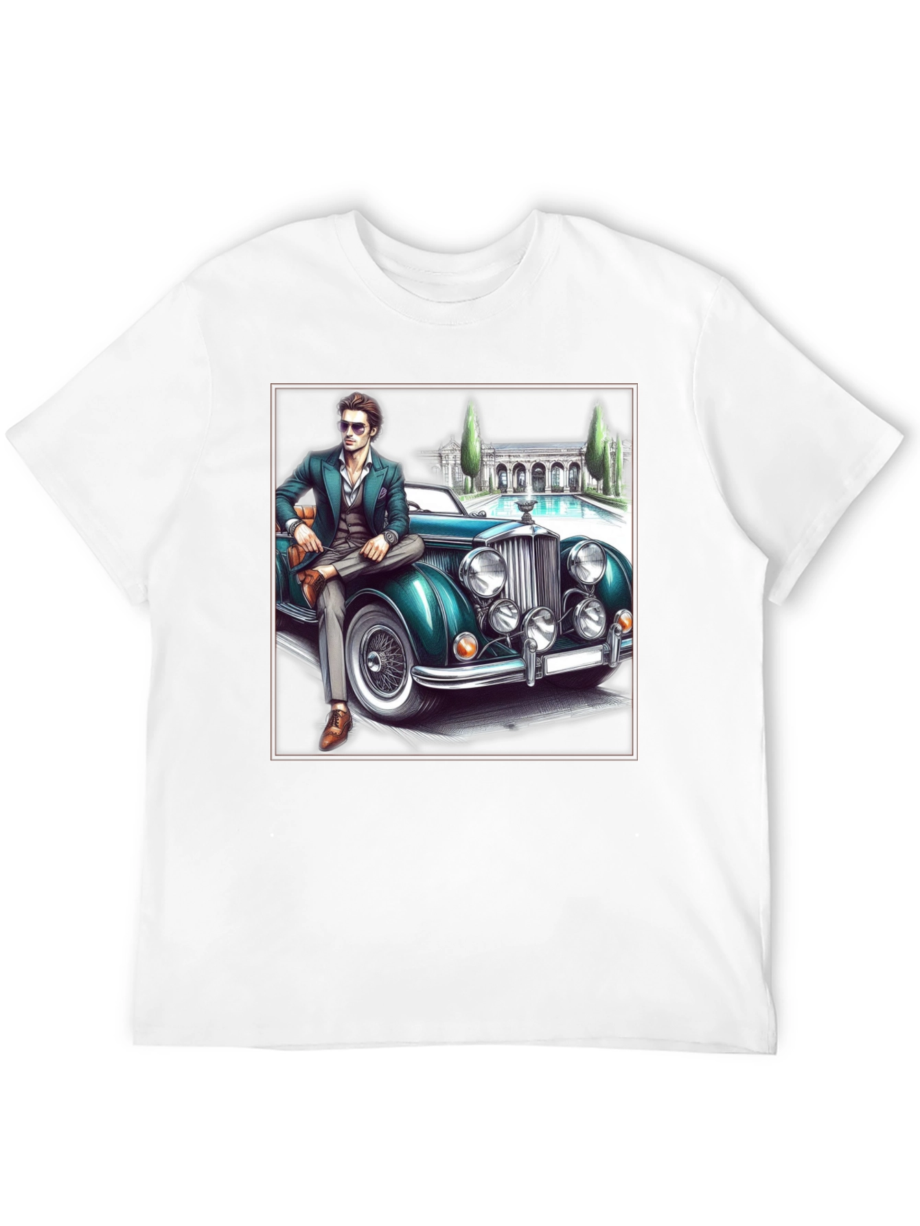 Classic Man & Car Graphic T-Shirt