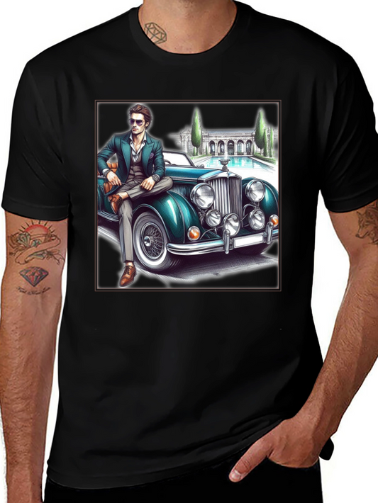 Classic Man & Car Graphic T-Shirt