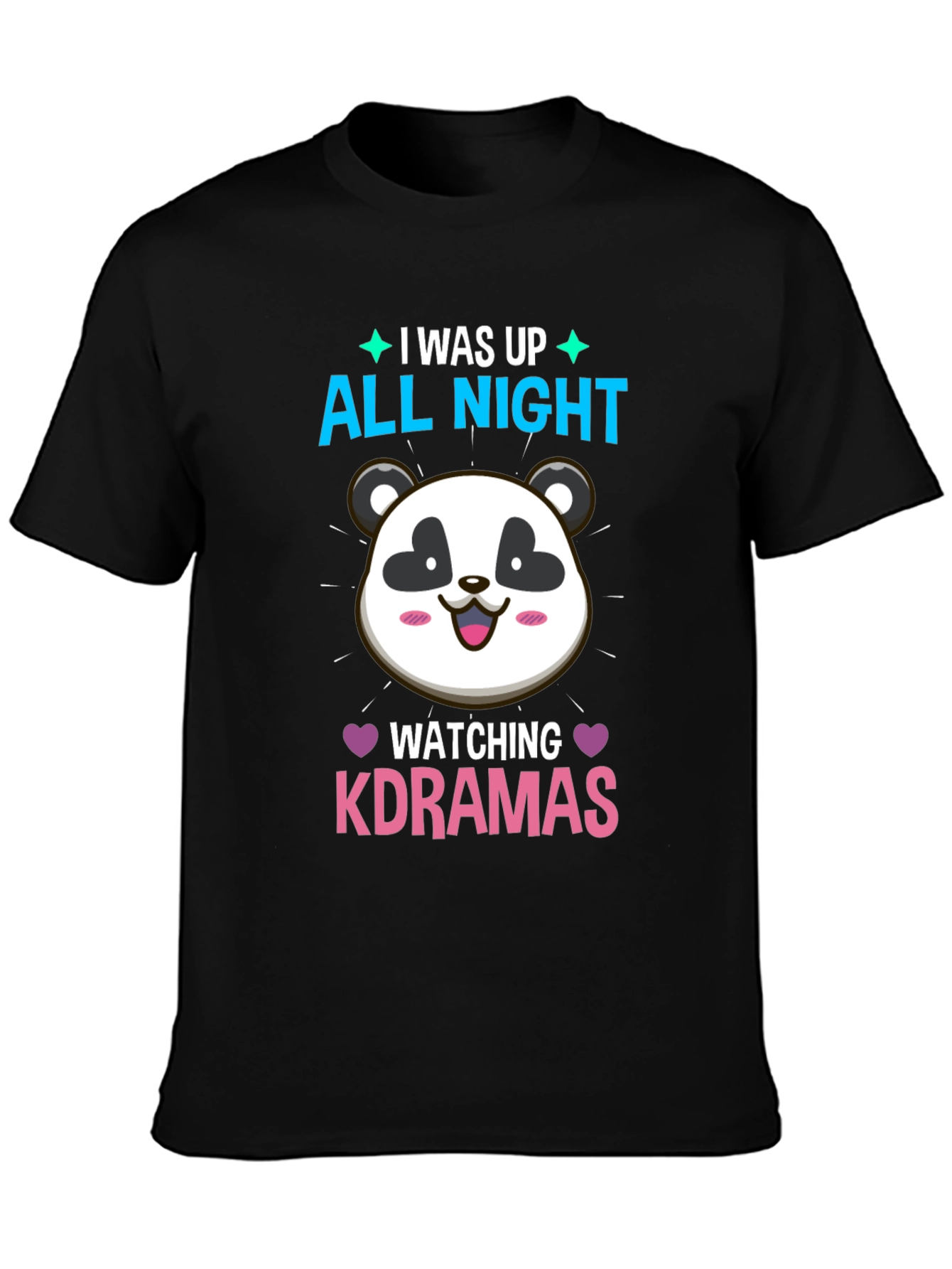 K-Drama Panda T-Shirt - All Night Binge Watching Tee