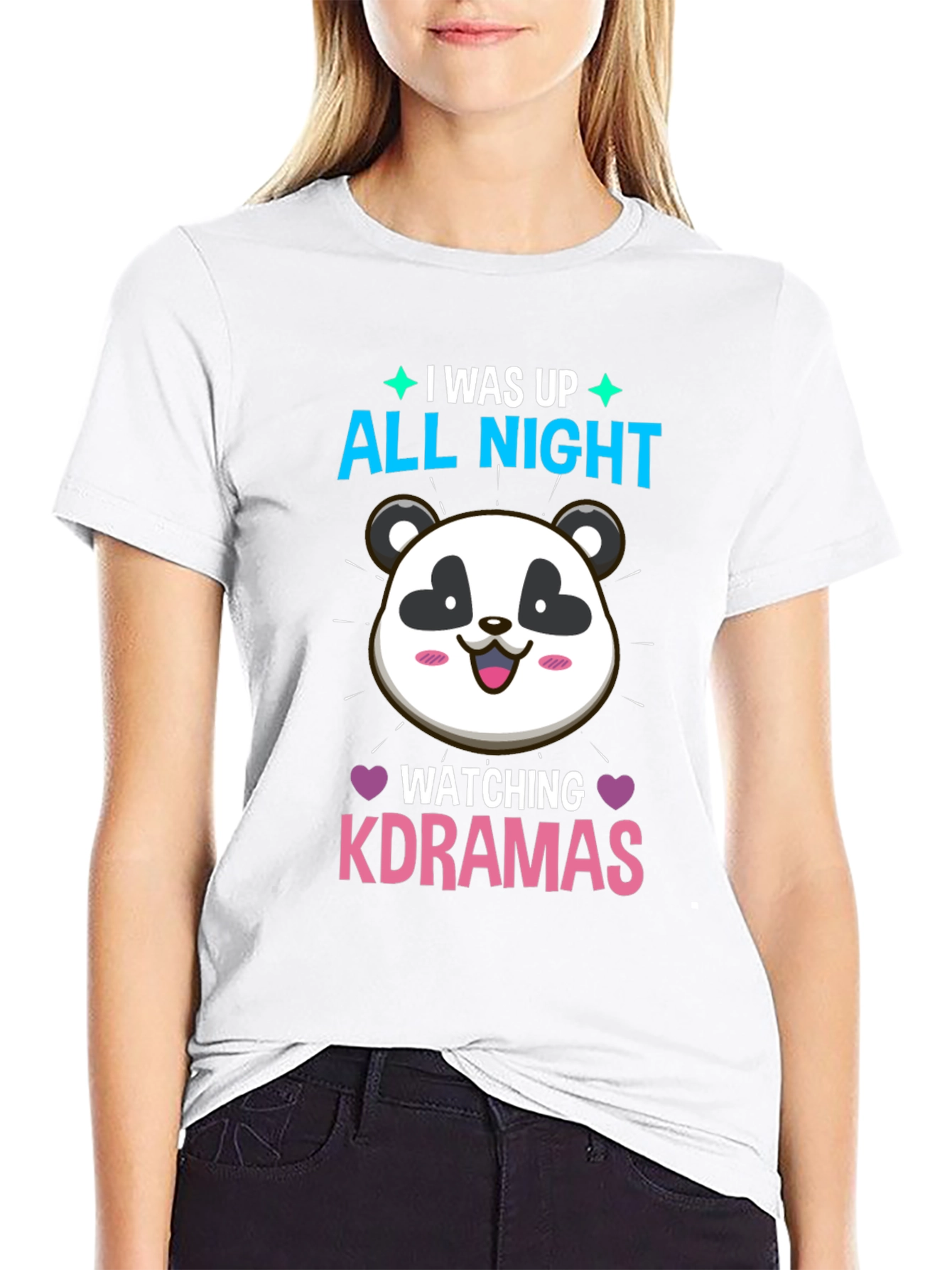 K-Drama Panda T-Shirt - All Night Binge Watching Tee