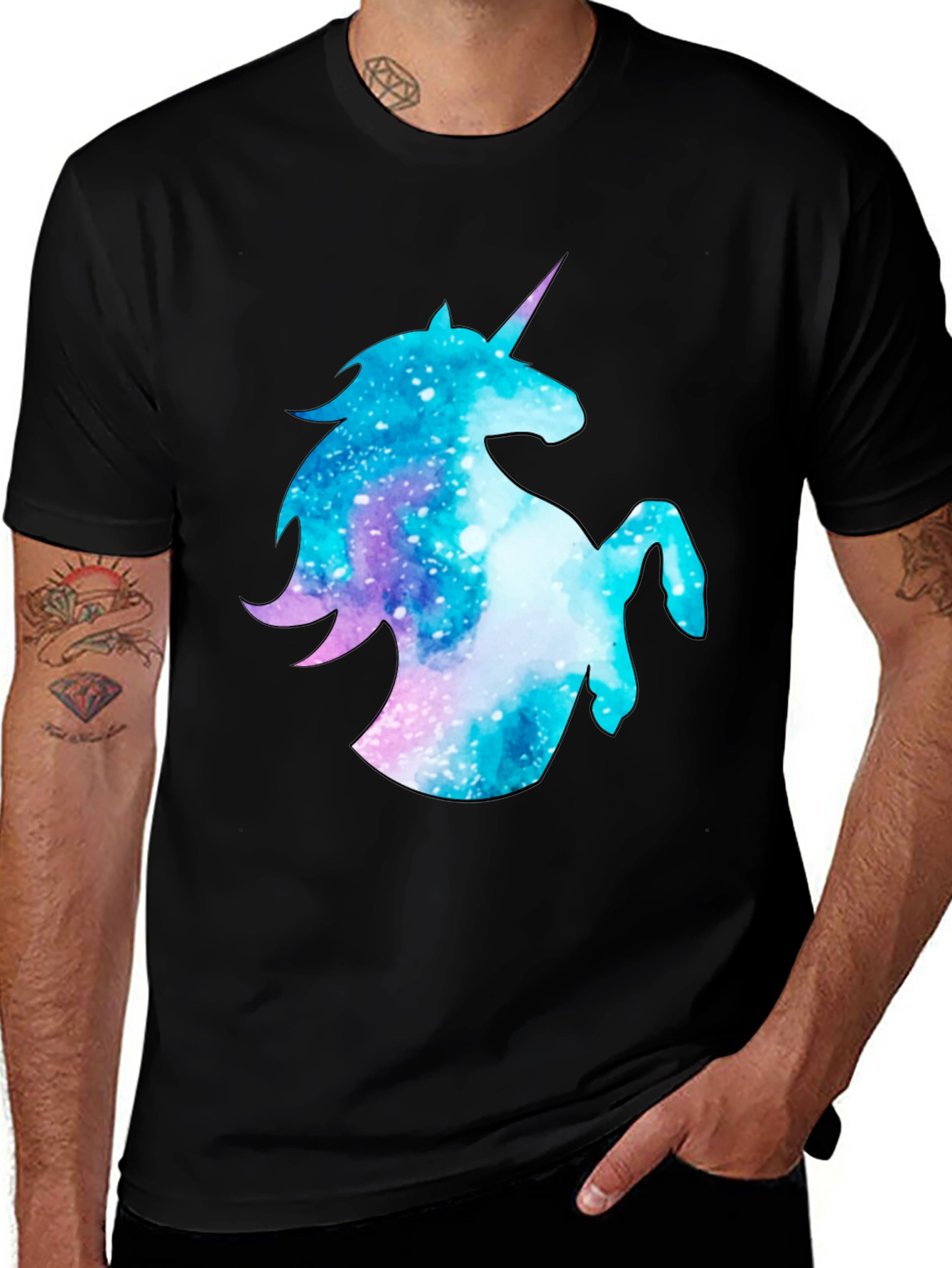 Galaxy Unicorn Black T-Shirt