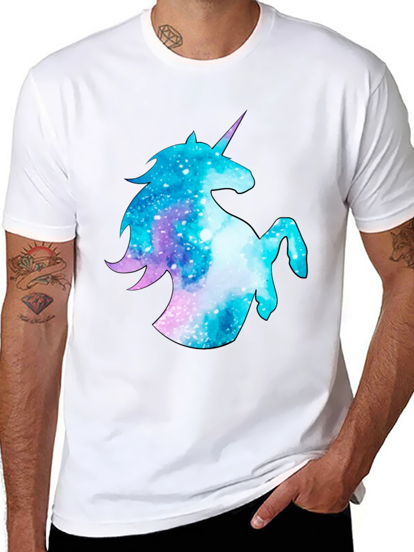 Galaxy Unicorn Black T-Shirt