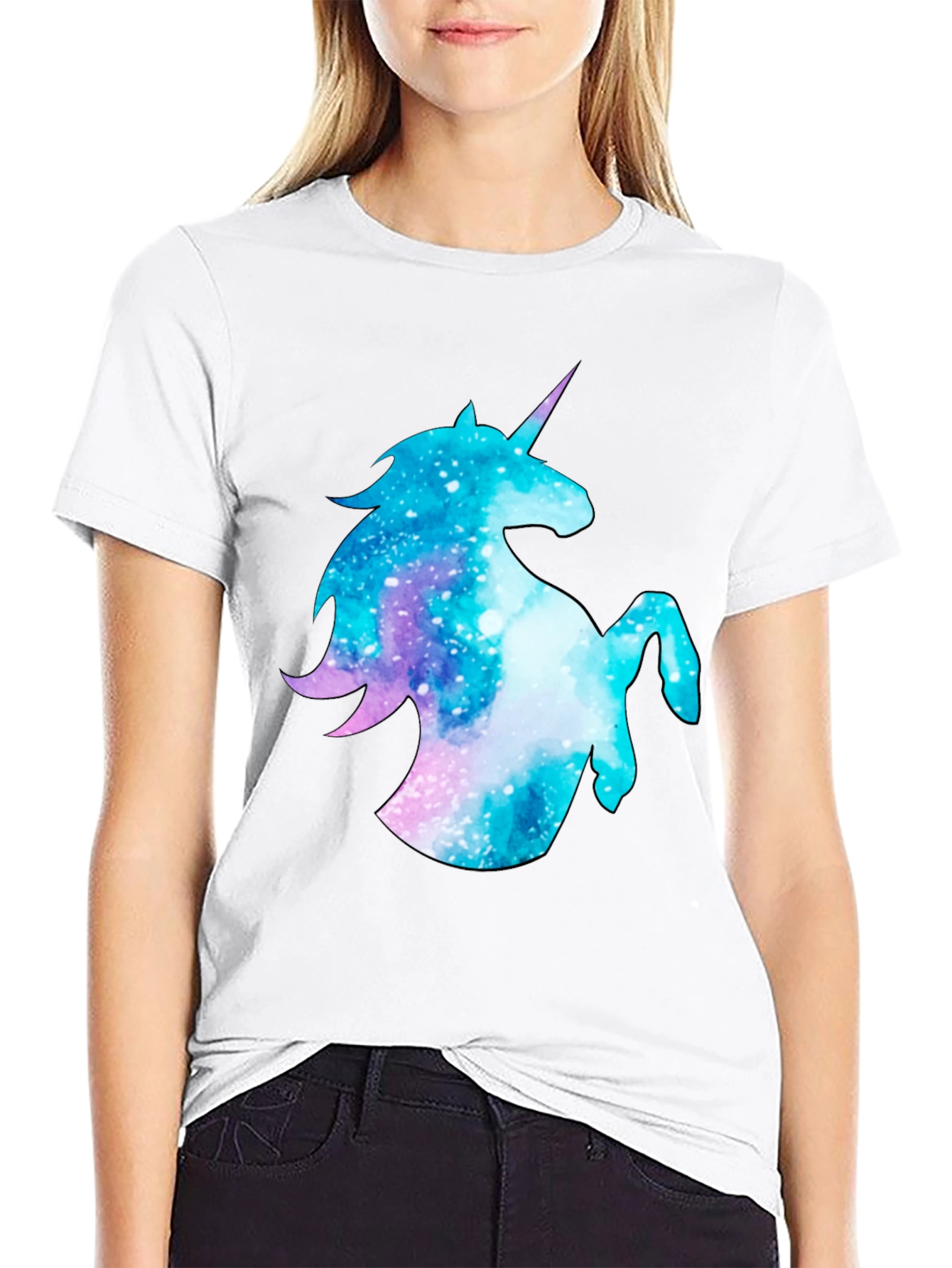 Galaxy Unicorn Black T-Shirt