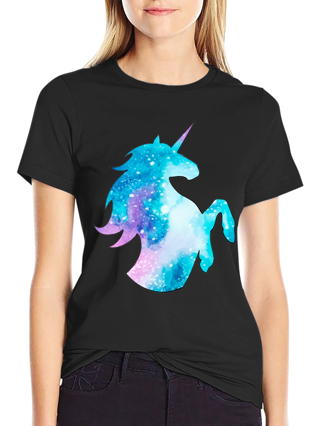Galaxy Unicorn Black T-Shirt