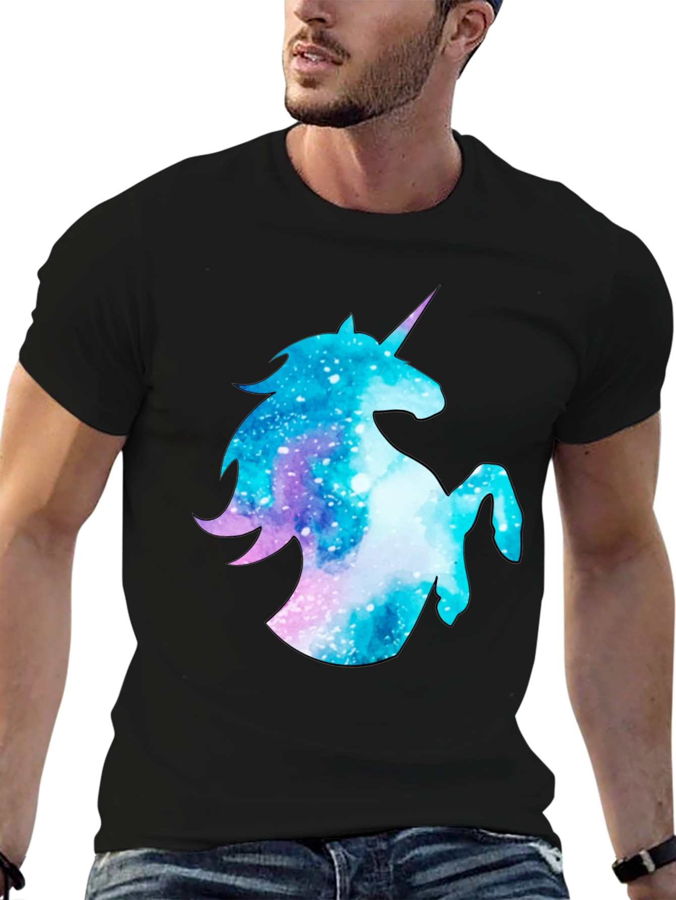 Galaxy Unicorn Black T-Shirt