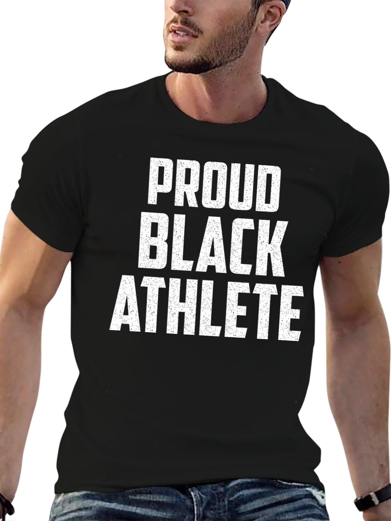 Proud Black Athlete Graphic Tee - Black