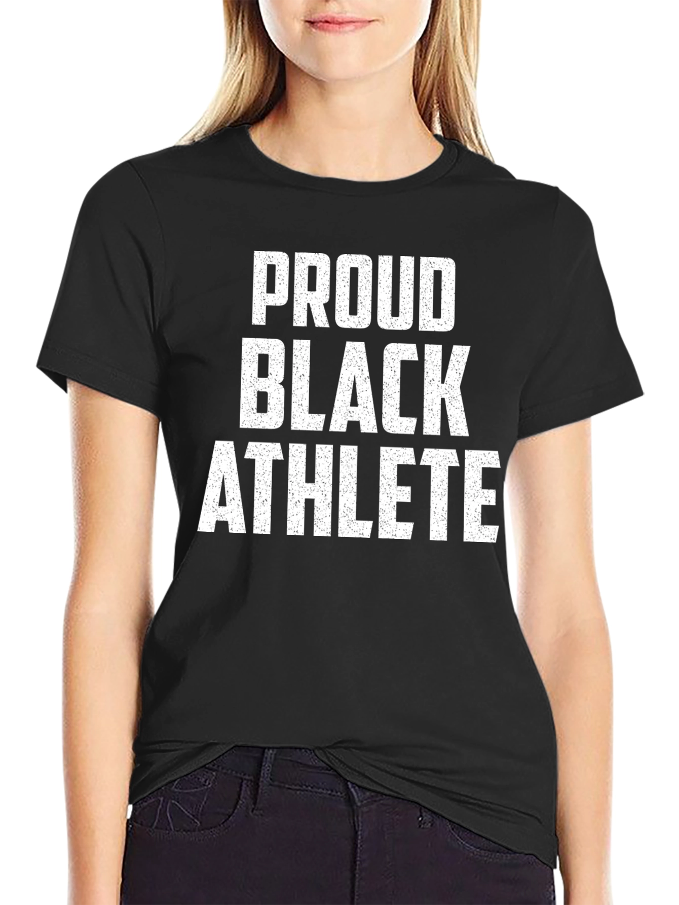 Proud Black Athlete Graphic Tee - Black