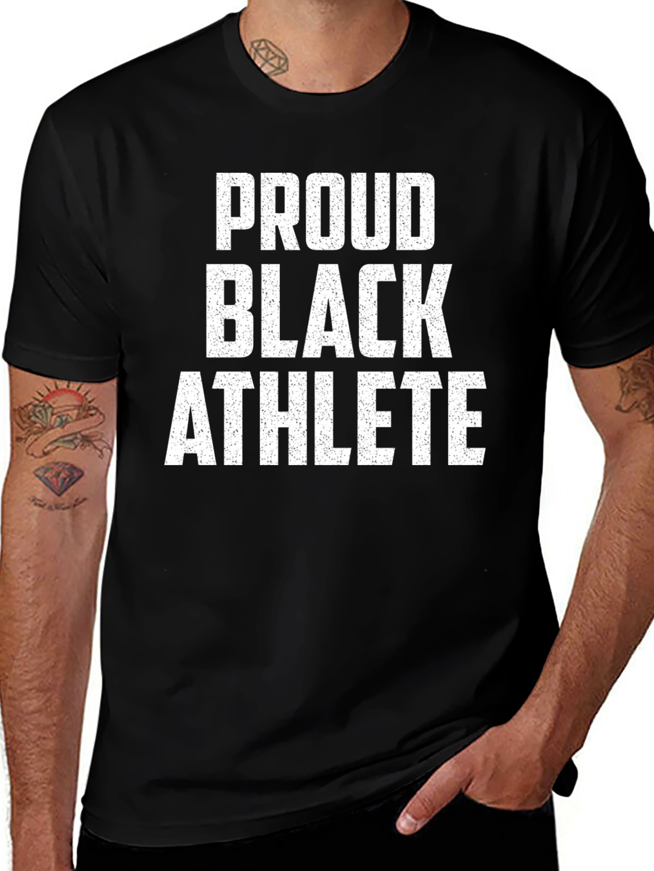 Proud Black Athlete Graphic Tee - Black