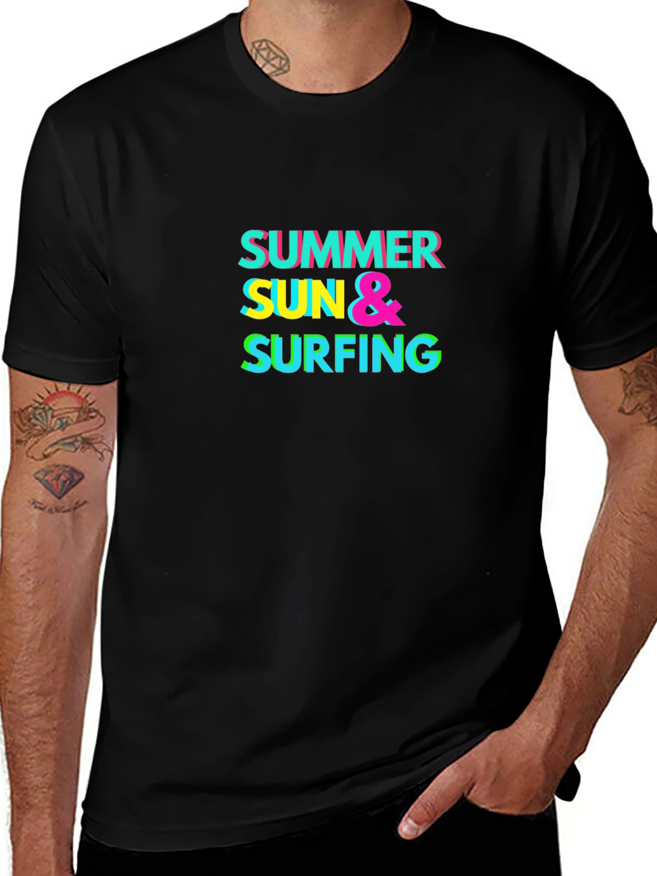 Summer Sun & Surfing Graphic T-Shirt