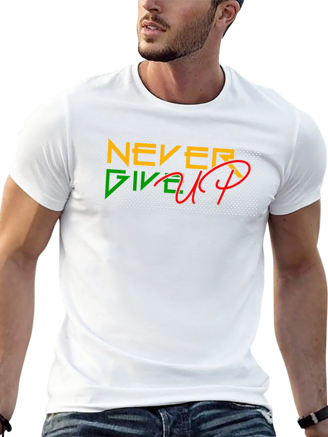 Never Give Up Black T-Shirt