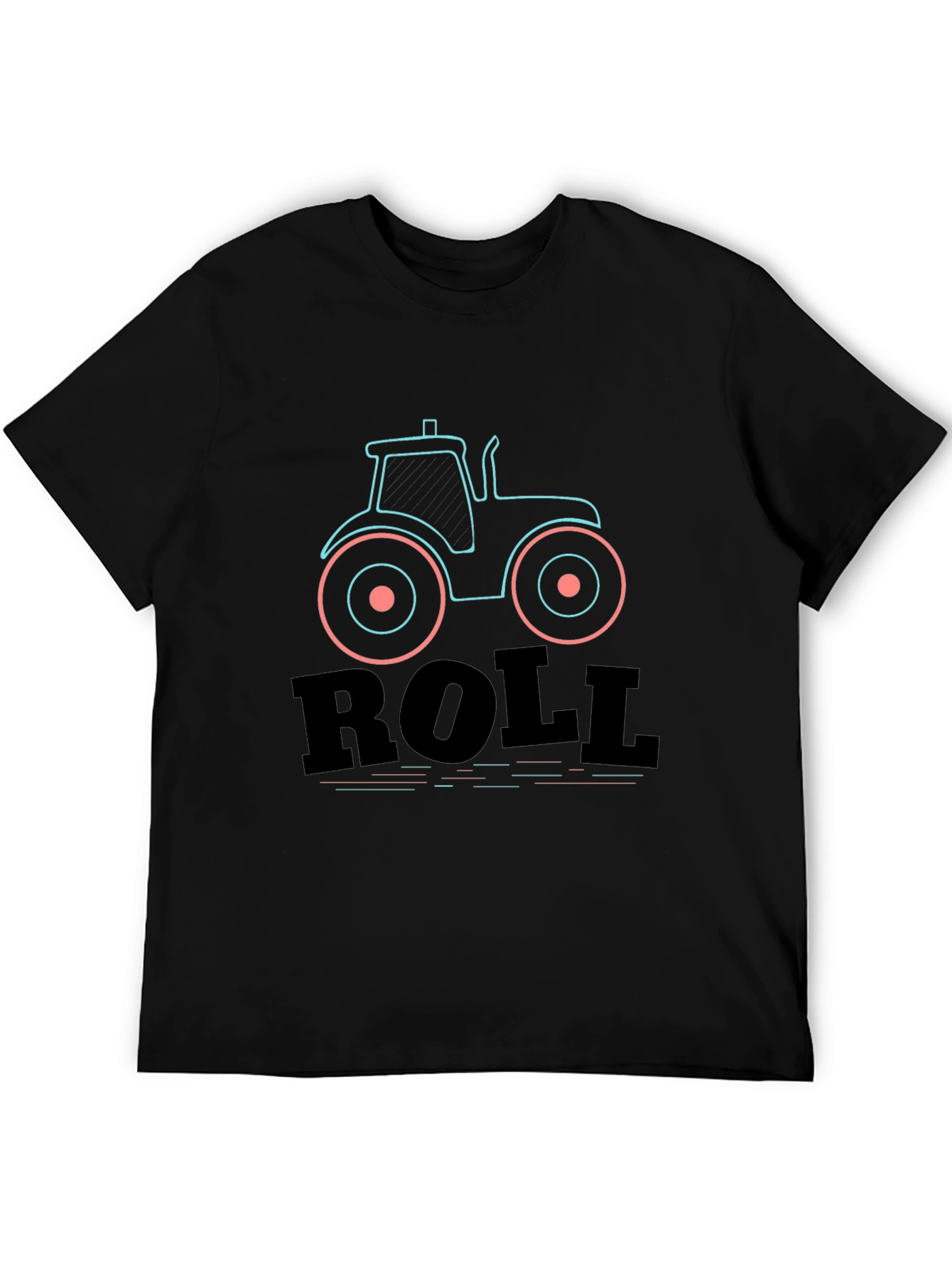 Tractor Roll Graphic Tee - Black Cotton Blend