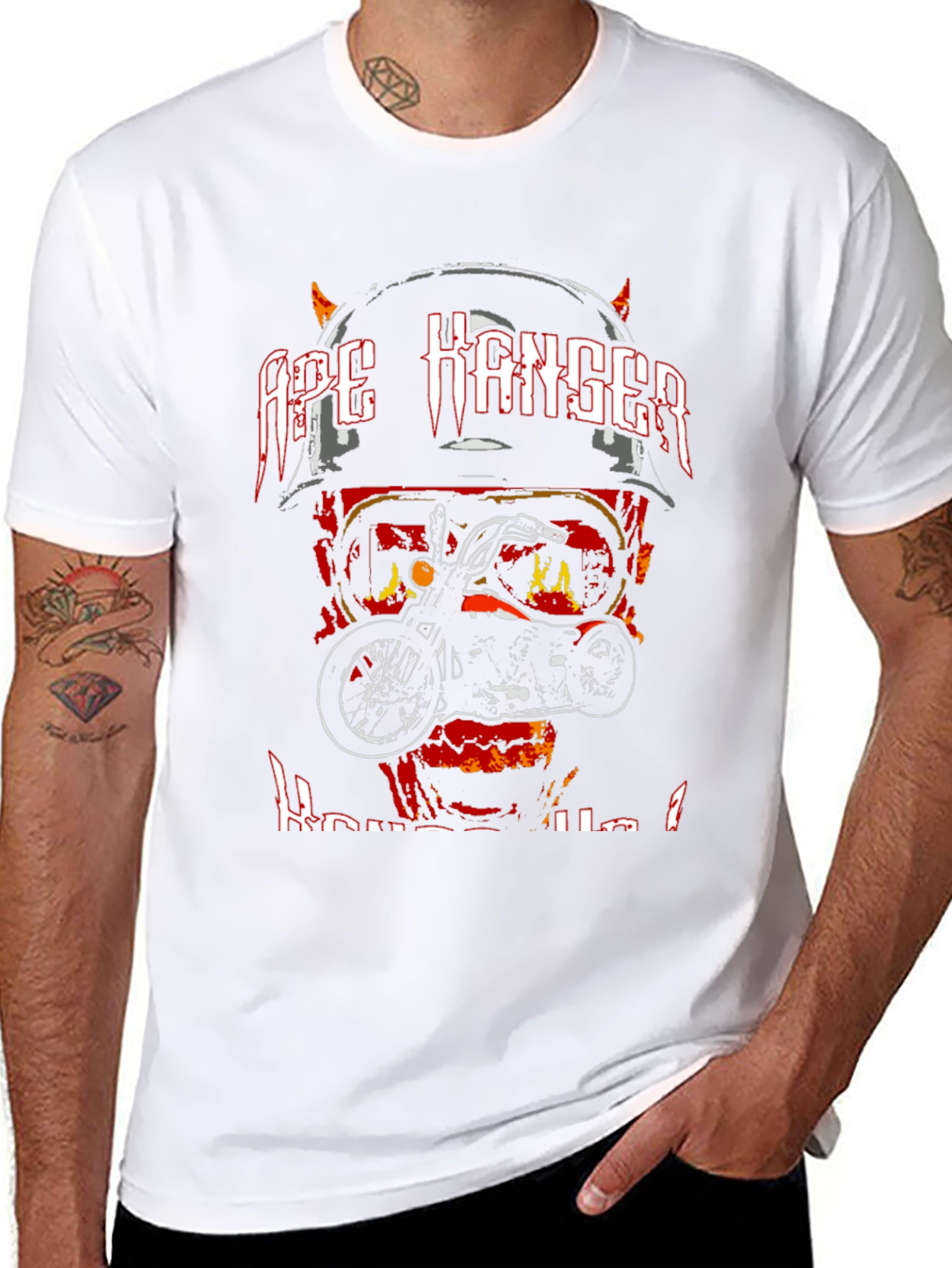 Ape Hanger Motorcycle Graphic Tee - Biker Style