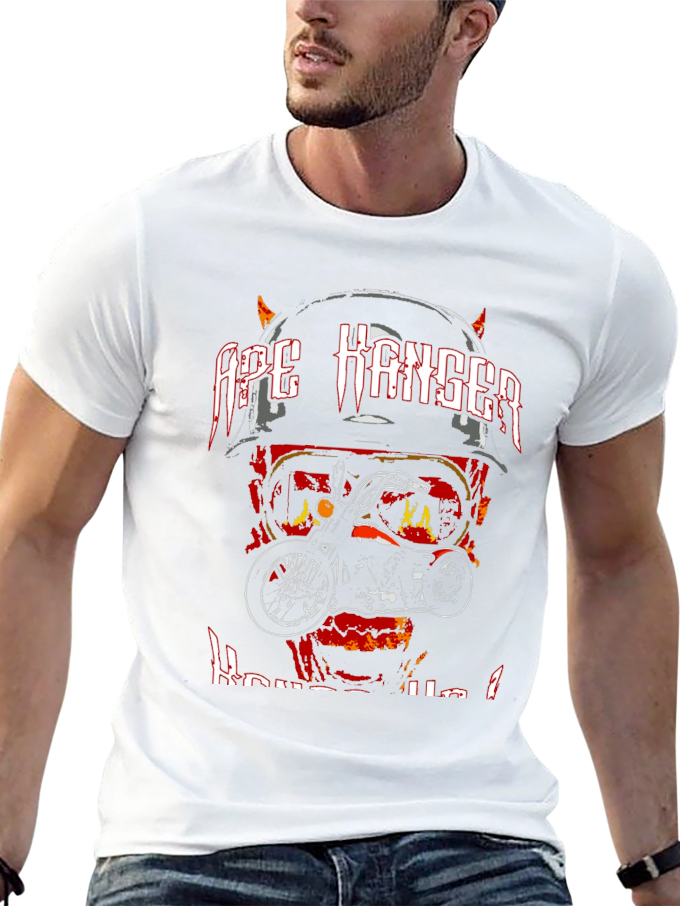 Ape Hanger Motorcycle Graphic Tee - Biker Style