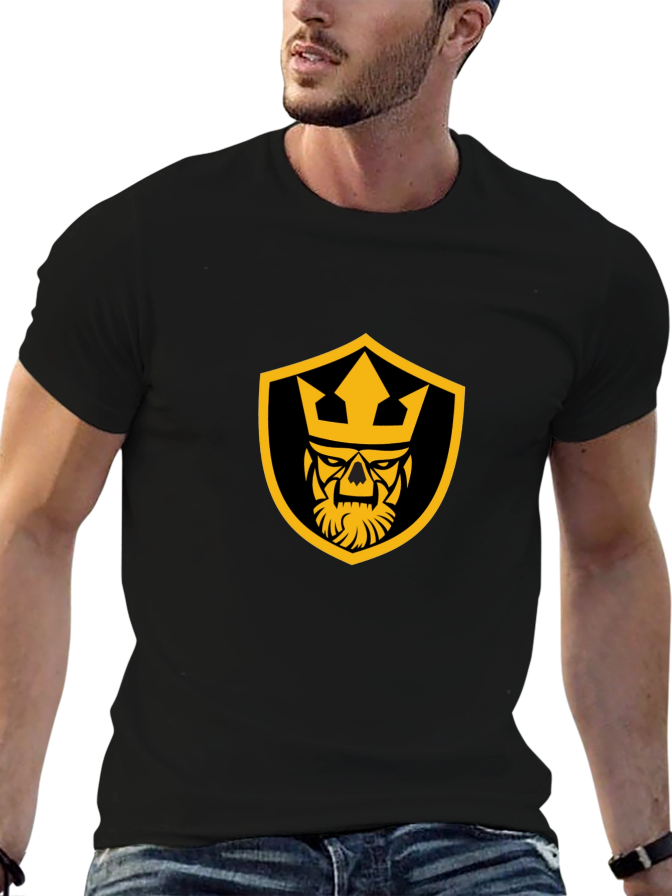 Skull King Graphic Tee - Black Cotton T-Shirt