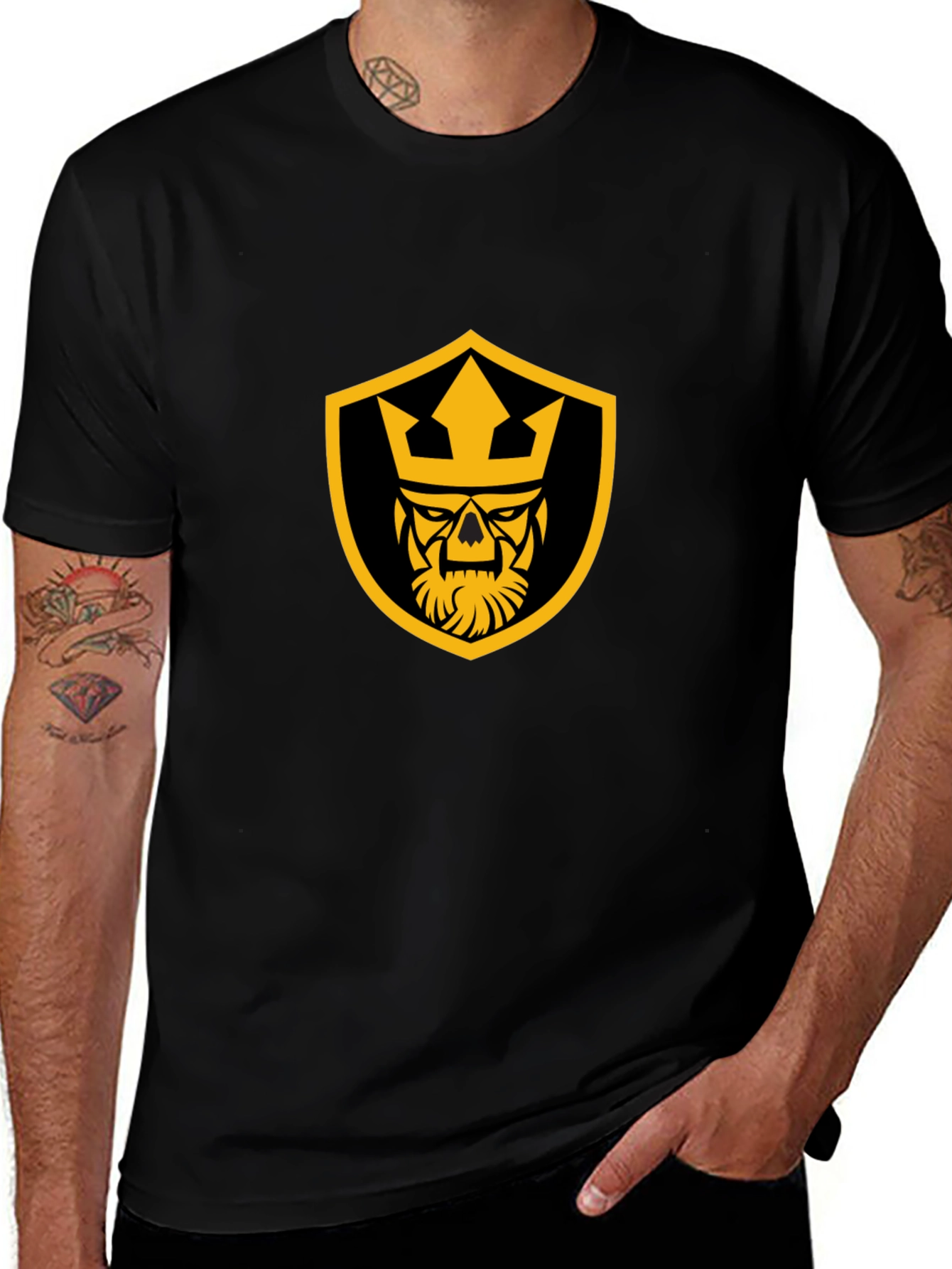 Skull King Graphic Tee - Black Cotton T-Shirt
