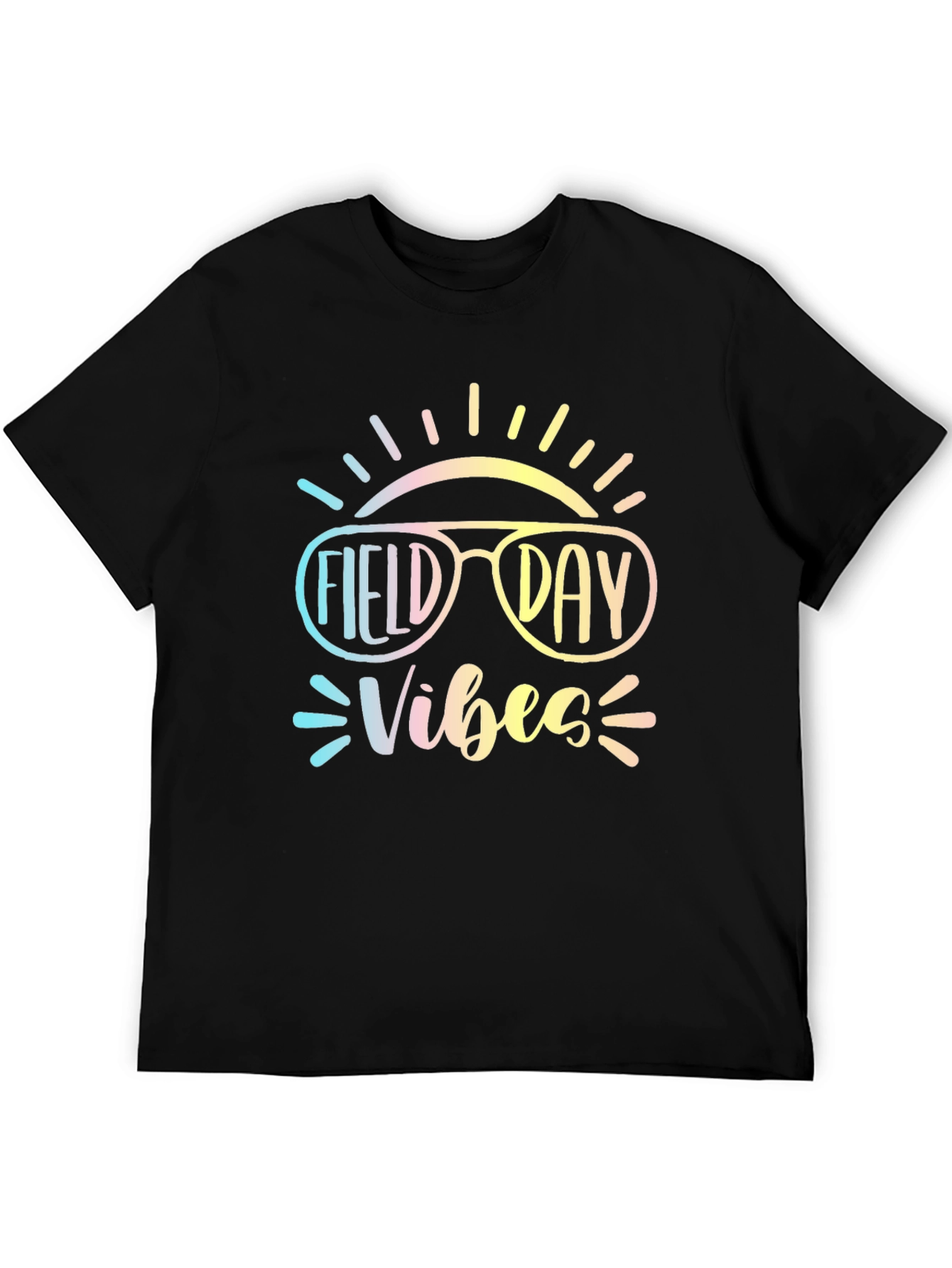 Field Day Vibes Black T-Shirt Fun Design