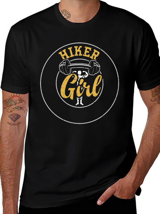 Hiker Girl Weightlifting T-Shirt - Black