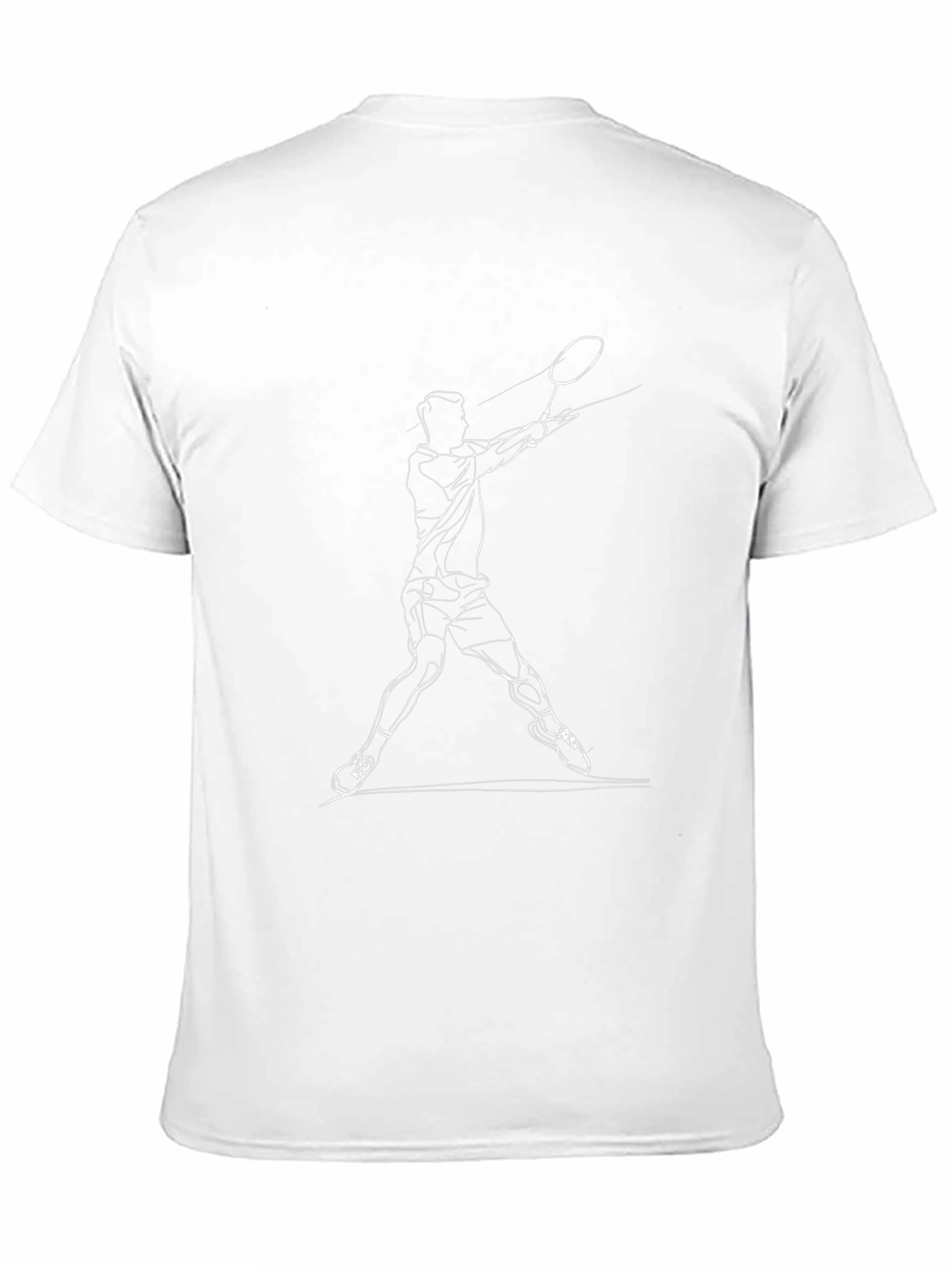 Badminton Player Graphic T-Shirt - Black