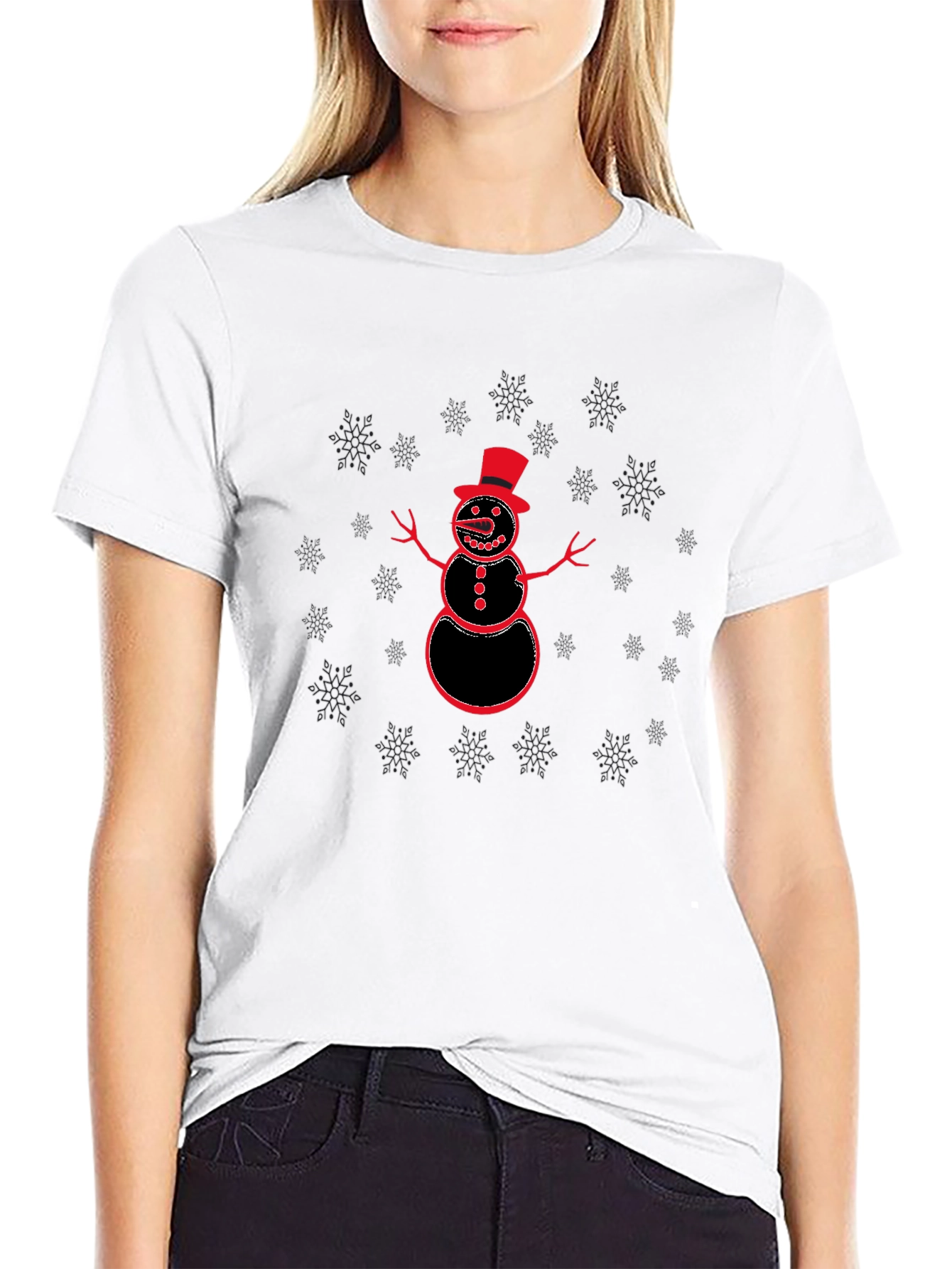 Snowman Graphic T-Shirt - Holiday Fun